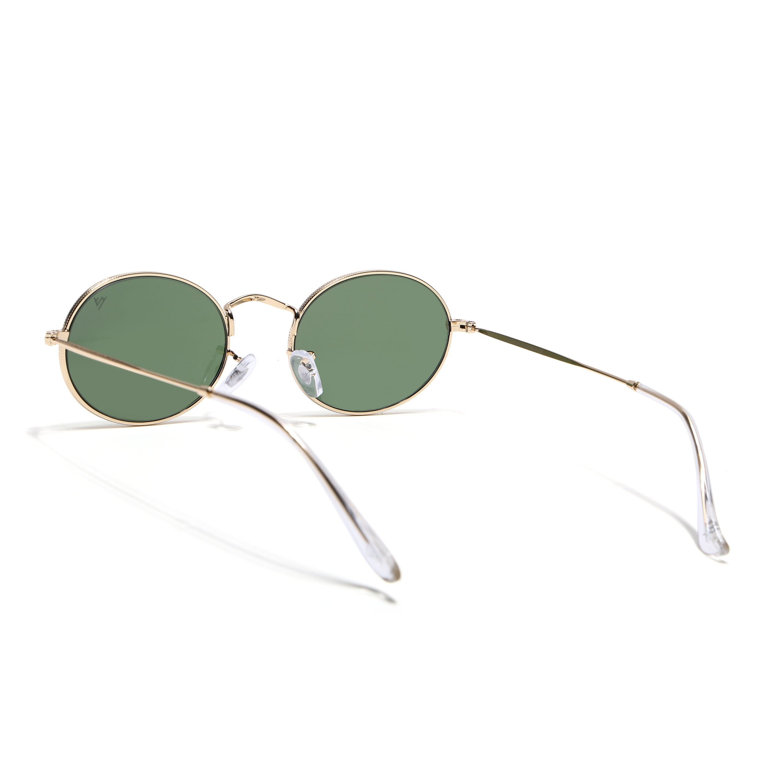 Oval Sunglasses for Men & Women (Olive Lens | Golden Frame - MG7551)