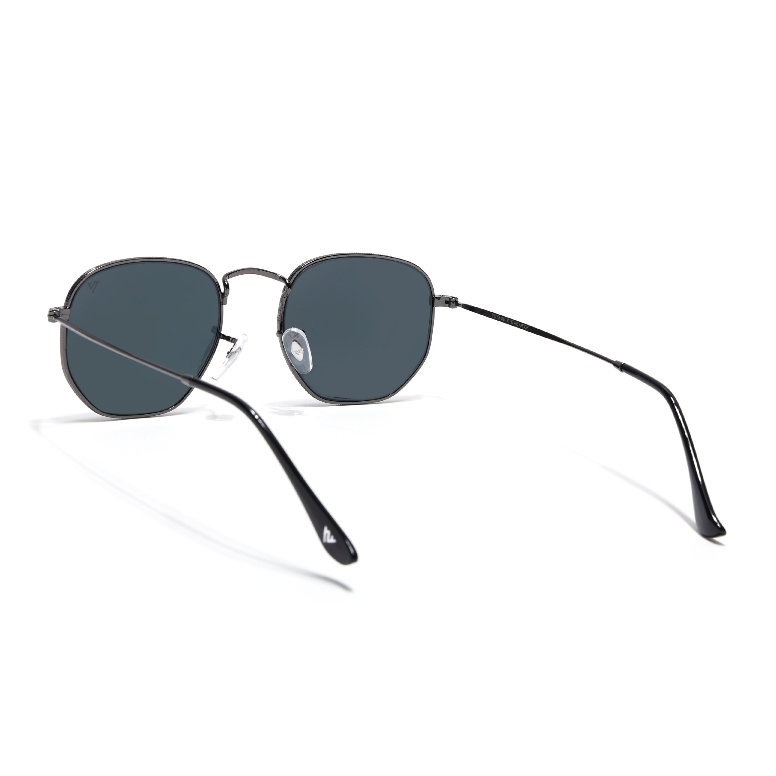 Round Sunglasses for Men & Women (Black Lens | Grey Frame - MG7571)