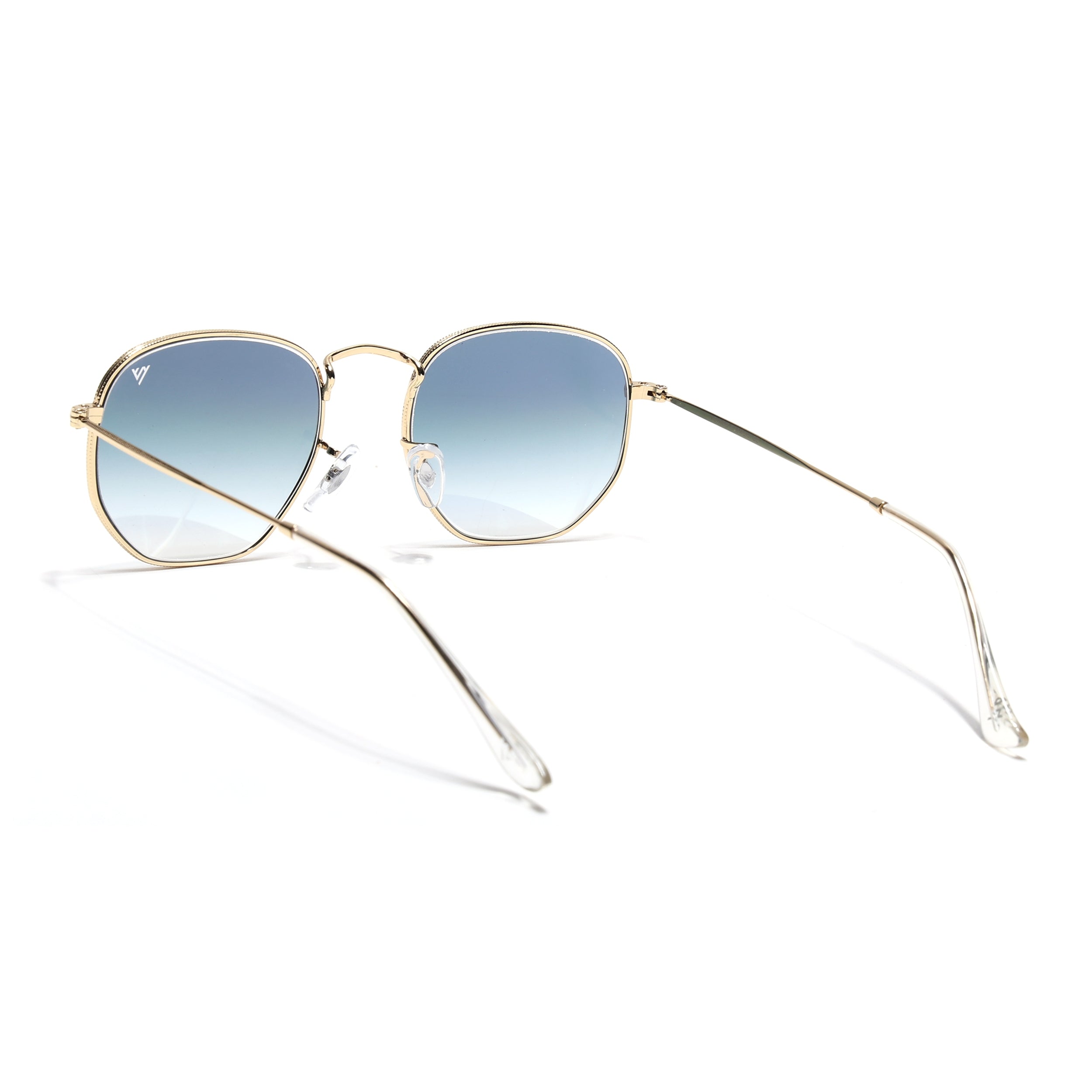 Round Sunglasses for Men & Women (Grey & Clear Lens | Golden Frame - MG7574)