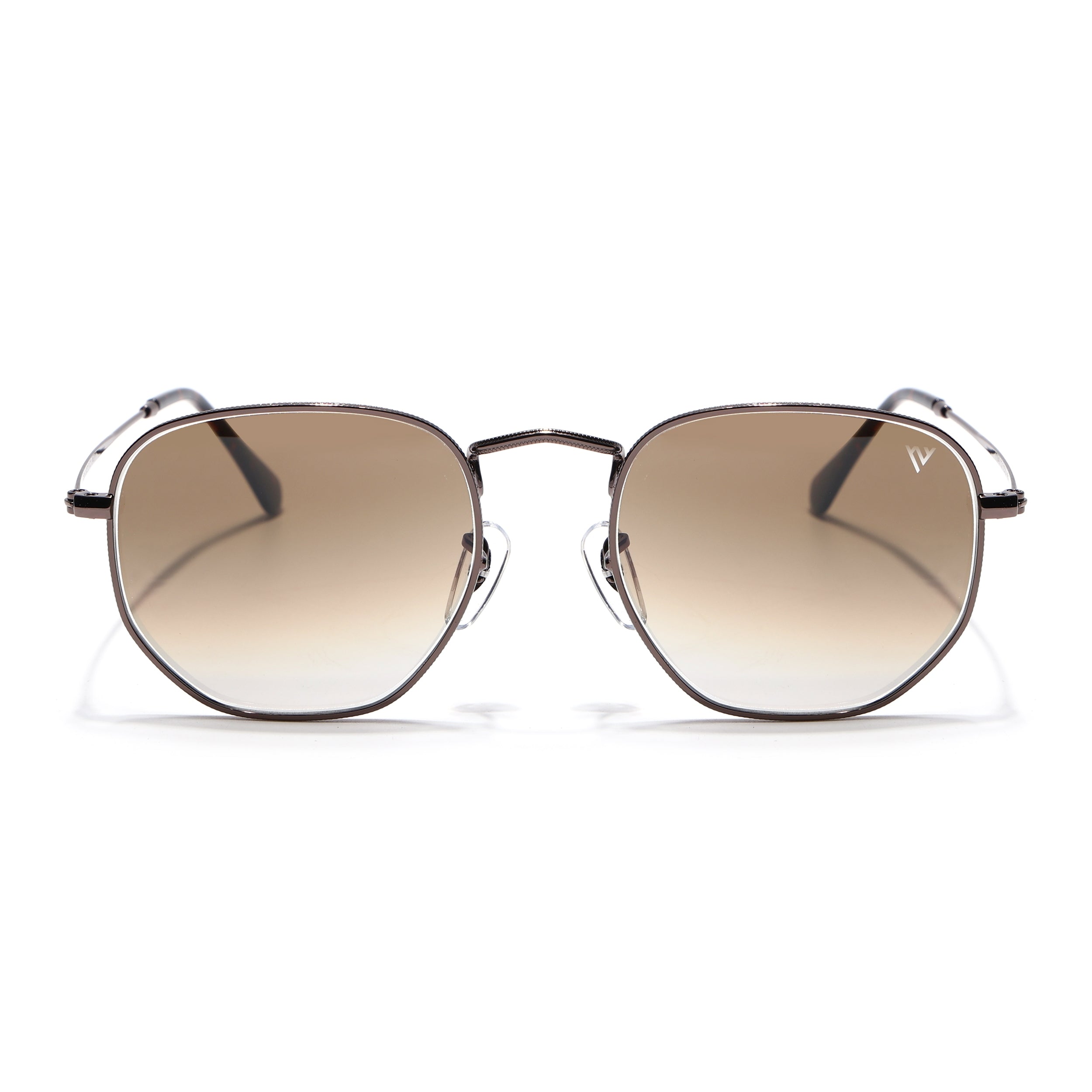 Round Sunglasses for Men & Women (Brown & Clear Lens | Brown Frame - MG7576)