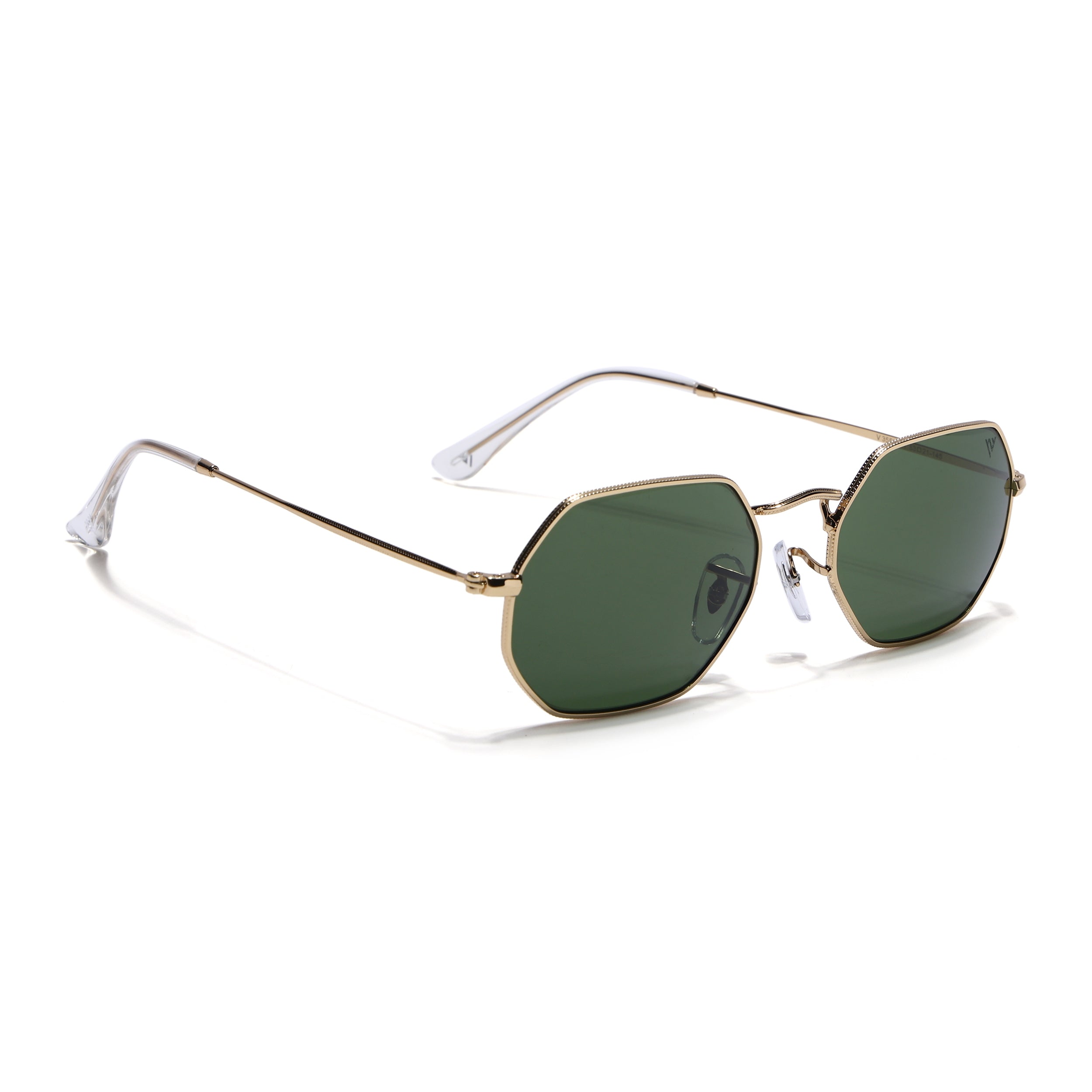 Hexagonal Sunglasses for Men & Women (Olive Lens | Golden Frame - MG7569)
