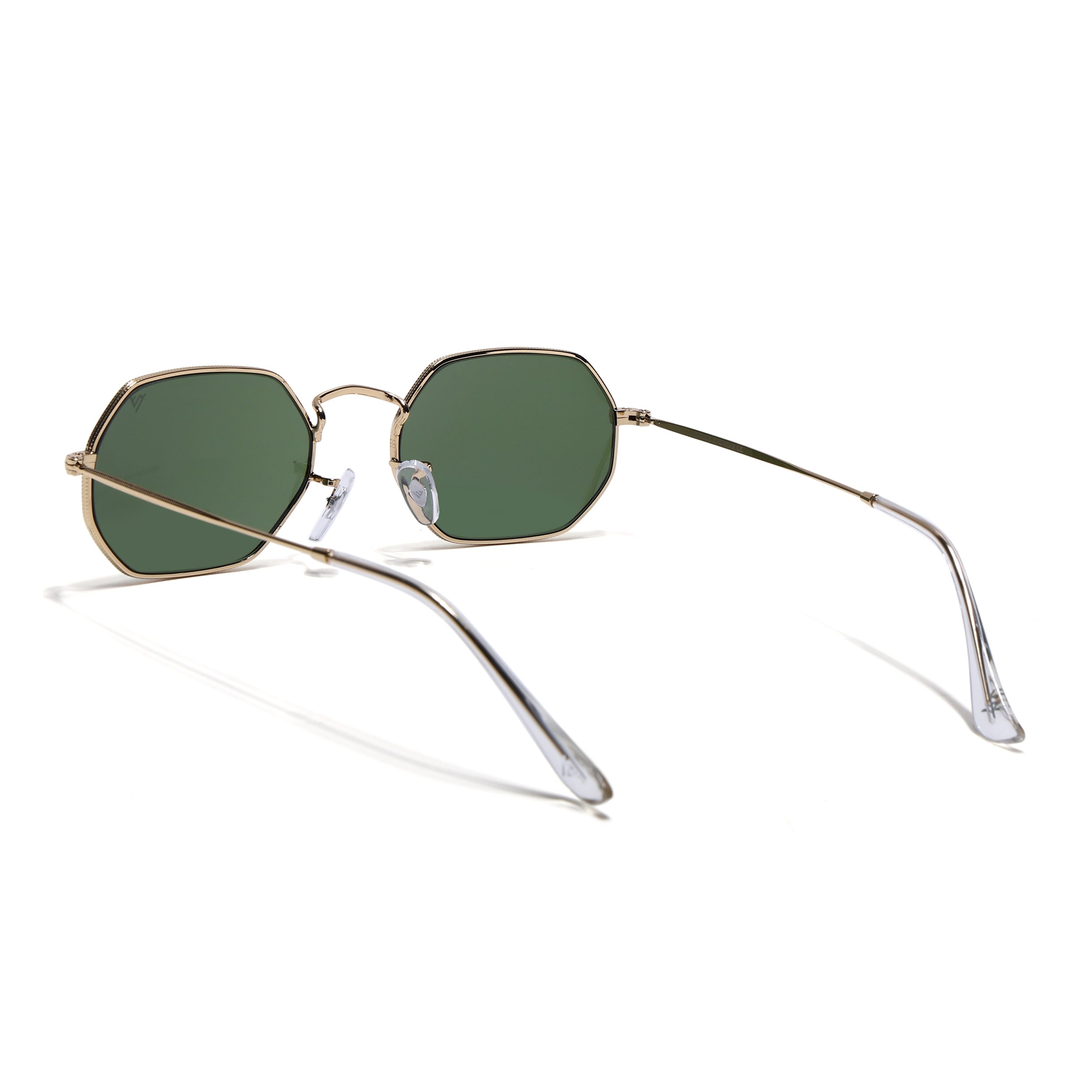 Hexagonal Sunglasses for Men & Women (Olive Lens | Golden Frame - MG7569)