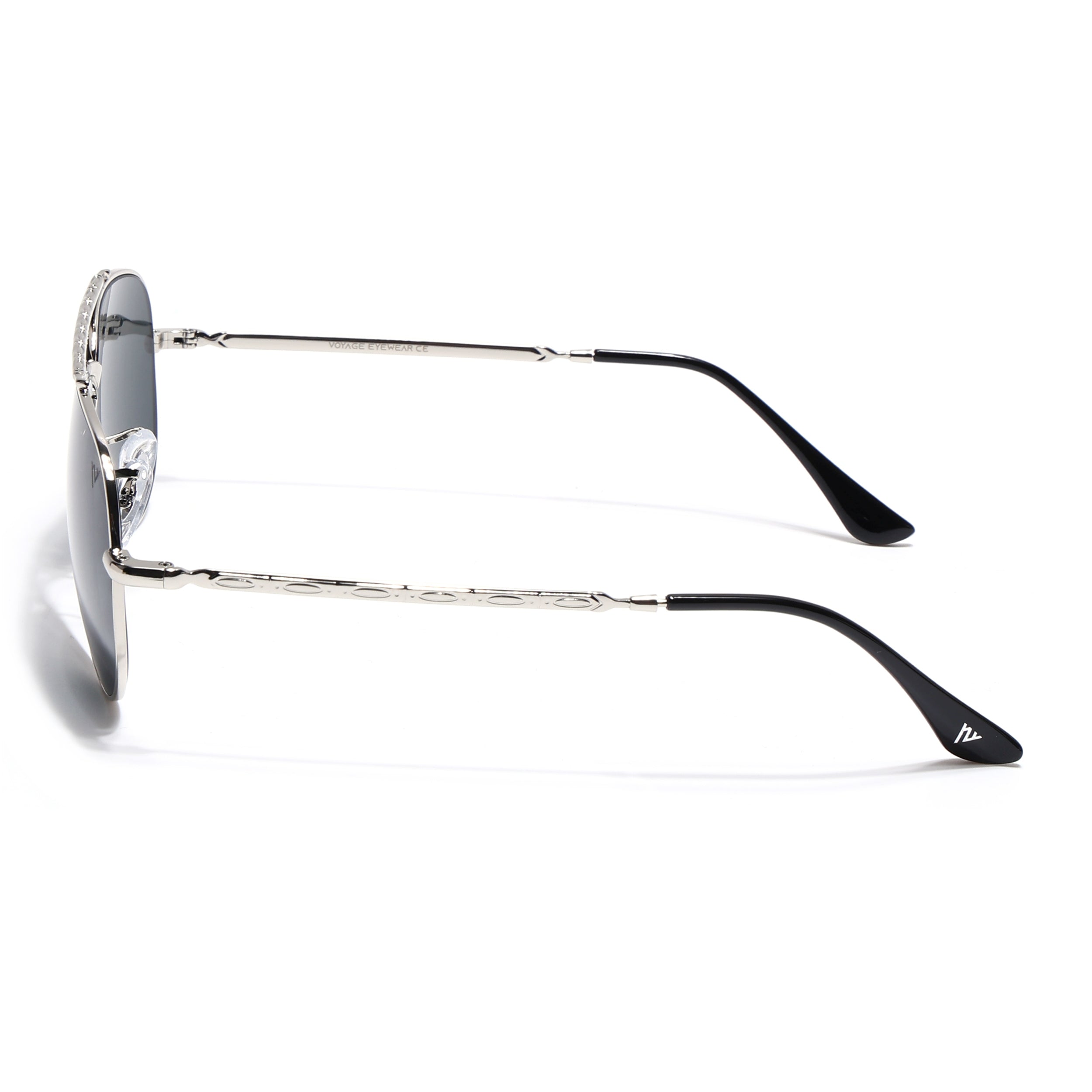 Malana | Black Aviator Sunglasses | Silver Frame - MG7620