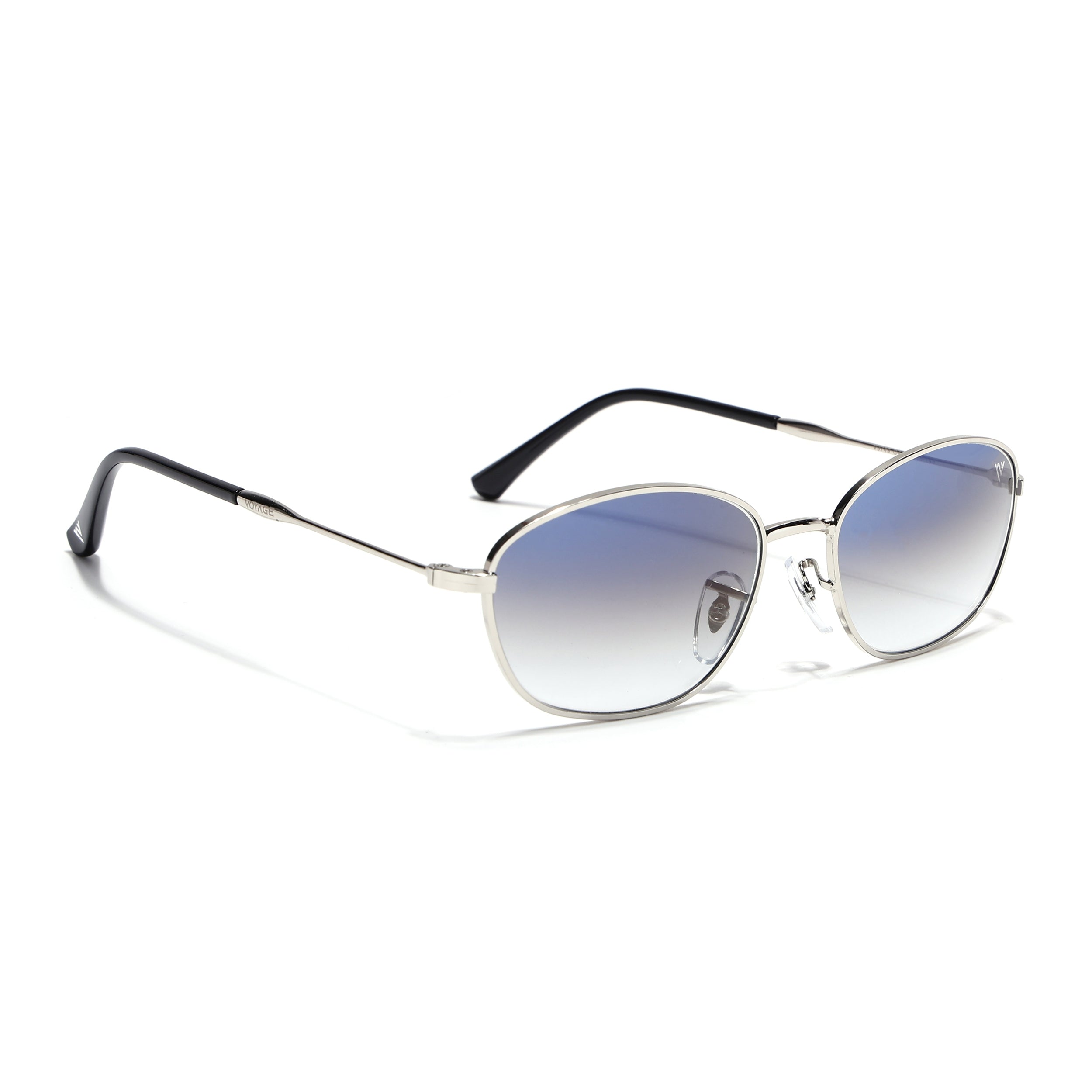Malana | Blue & Clear Oval Sunglasses | Silver Frame - MG7627