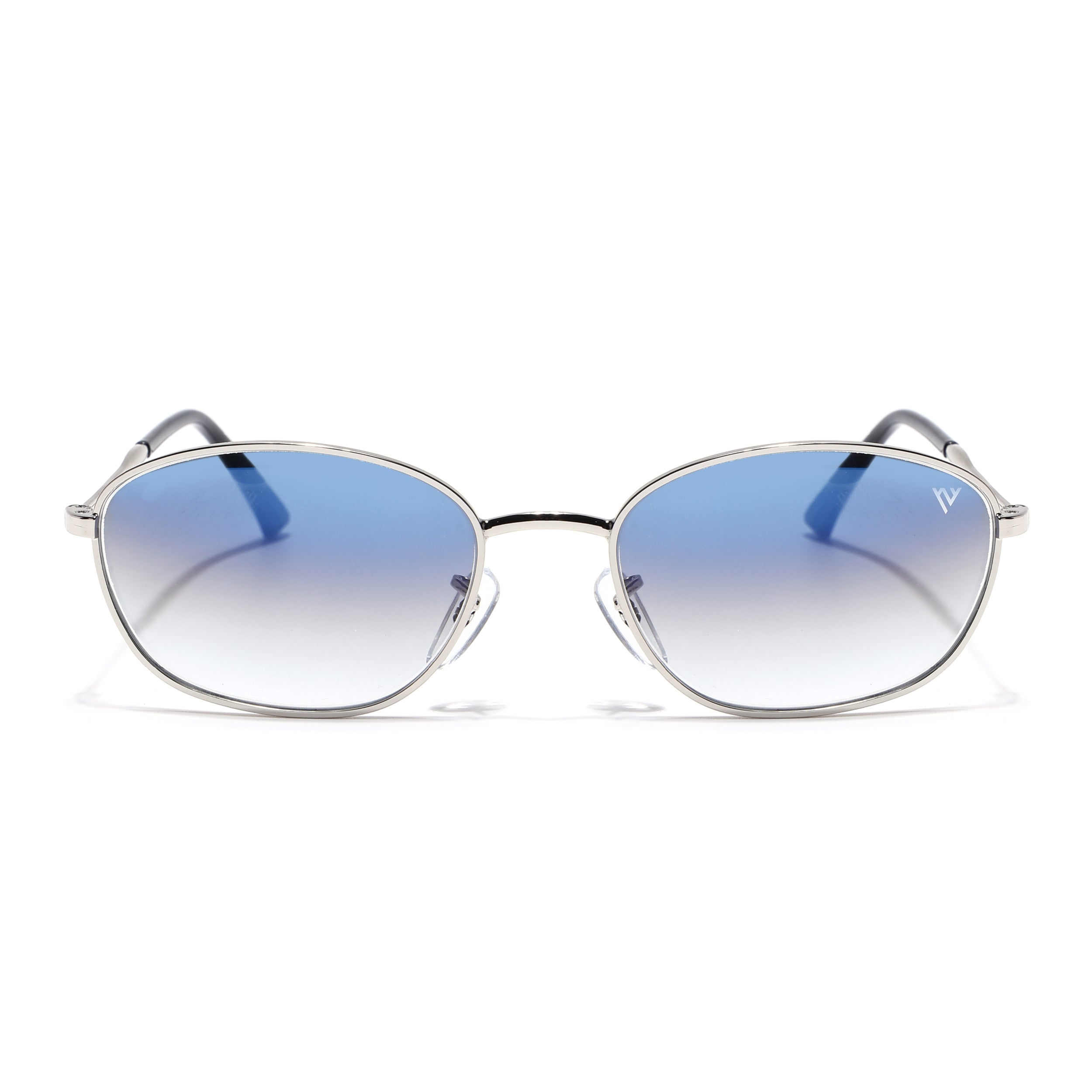 Malana | Blue & Clear Oval Sunglasses | Silver Frame - MG7627