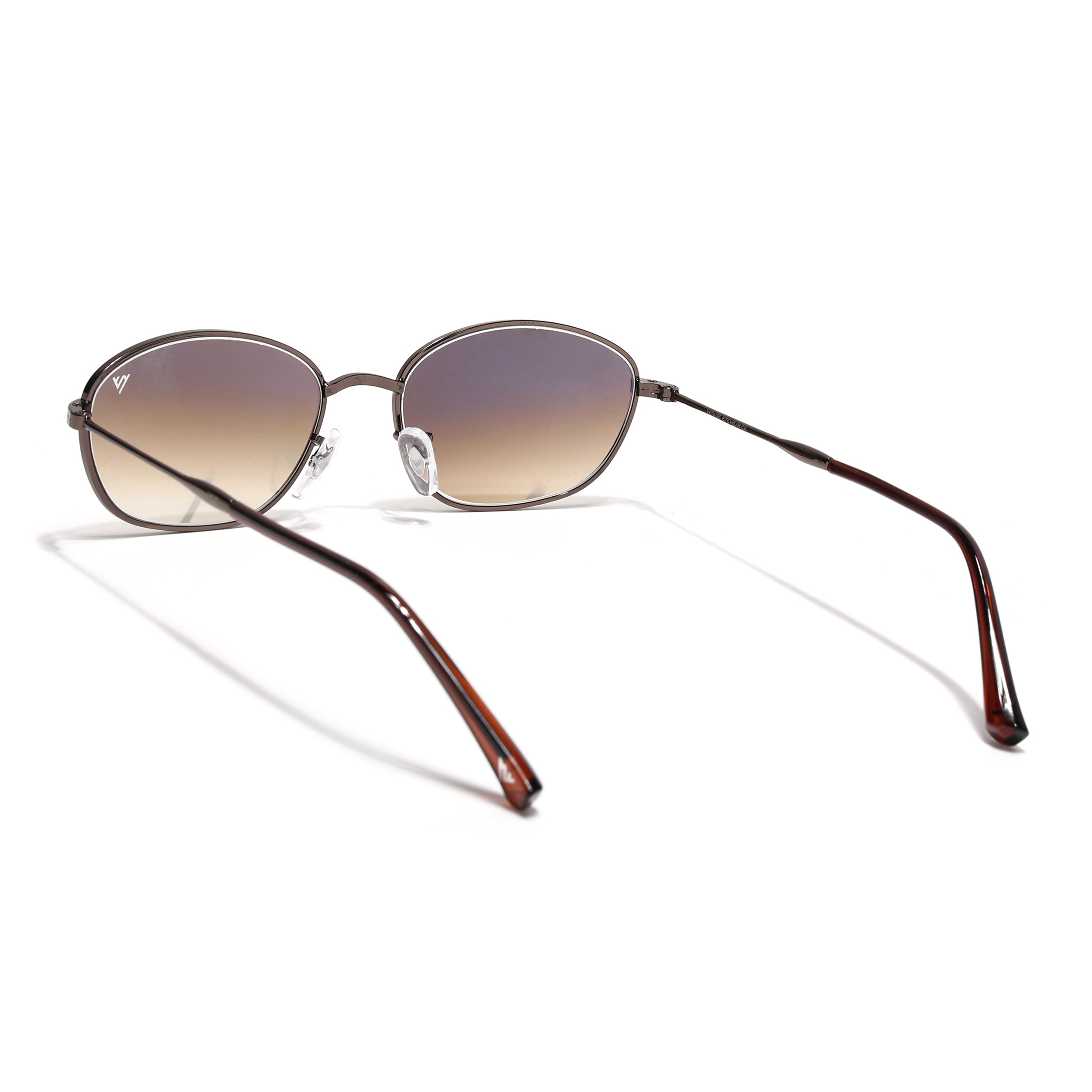 Malana | Brown & Clear Oval Sunglasses | Brown Frame - MG7630