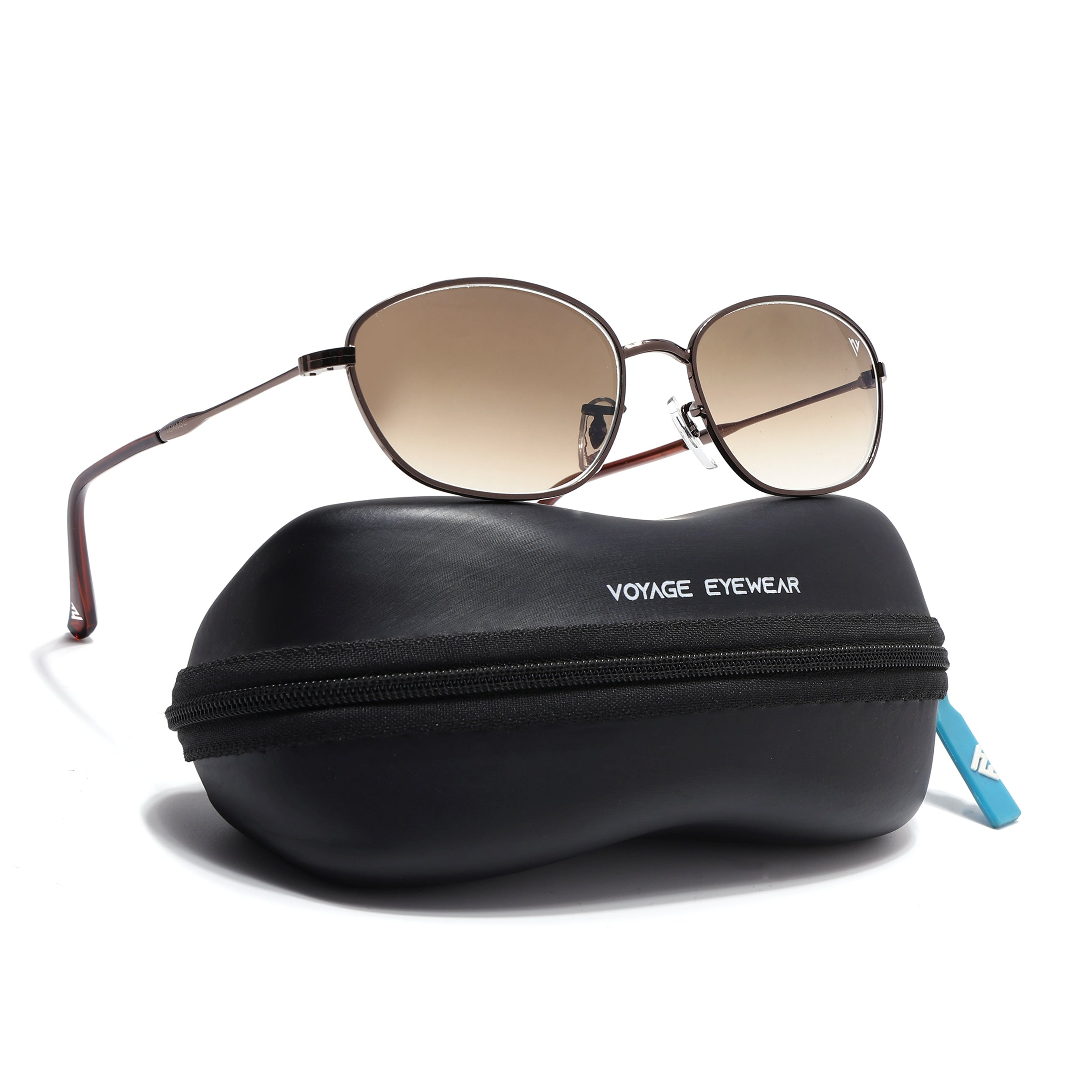 Malana | Brown & Clear Oval Sunglasses | Brown Frame - MG7630
