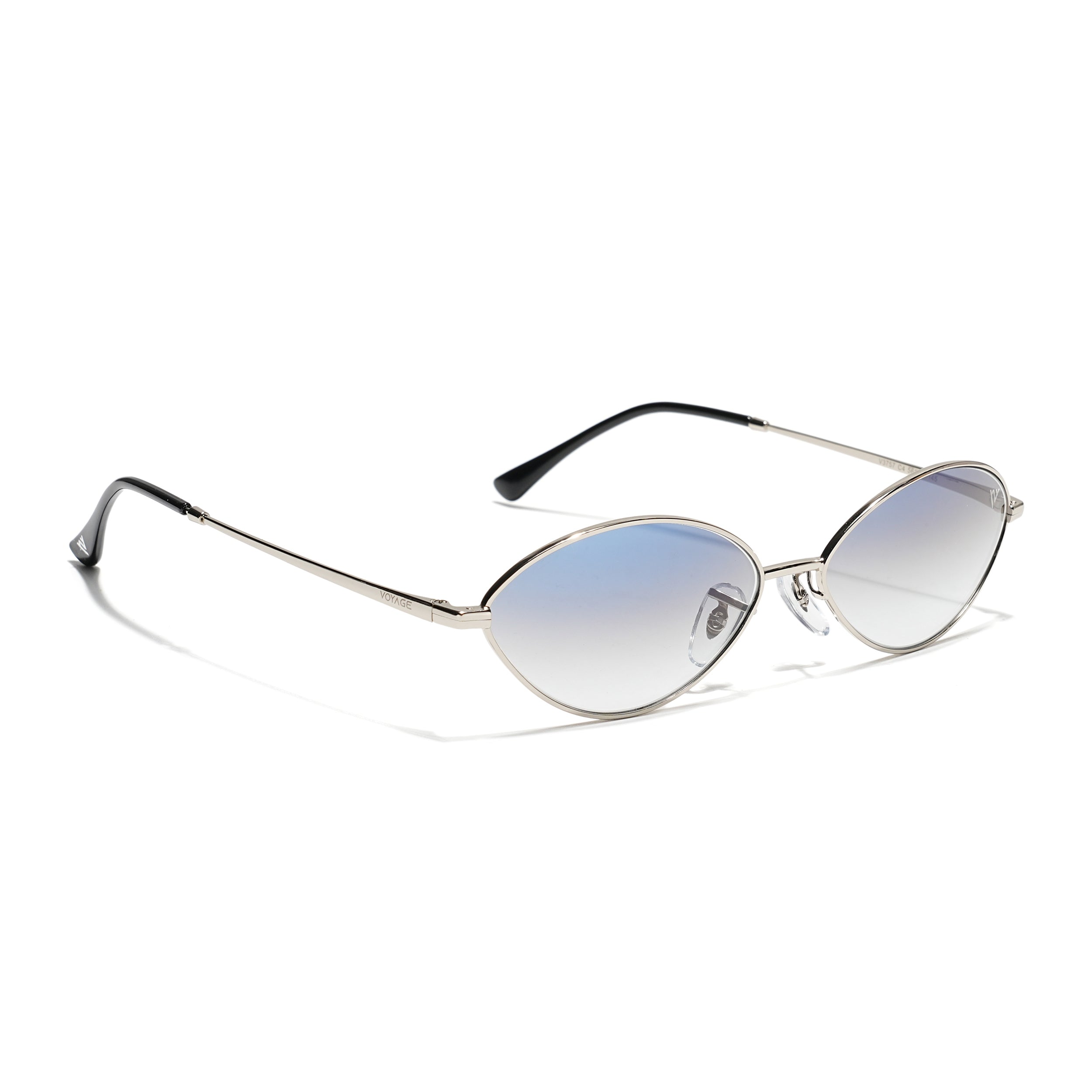Malana | Blue & Clear Oval Sunglasses | Silver Frame - MG7746