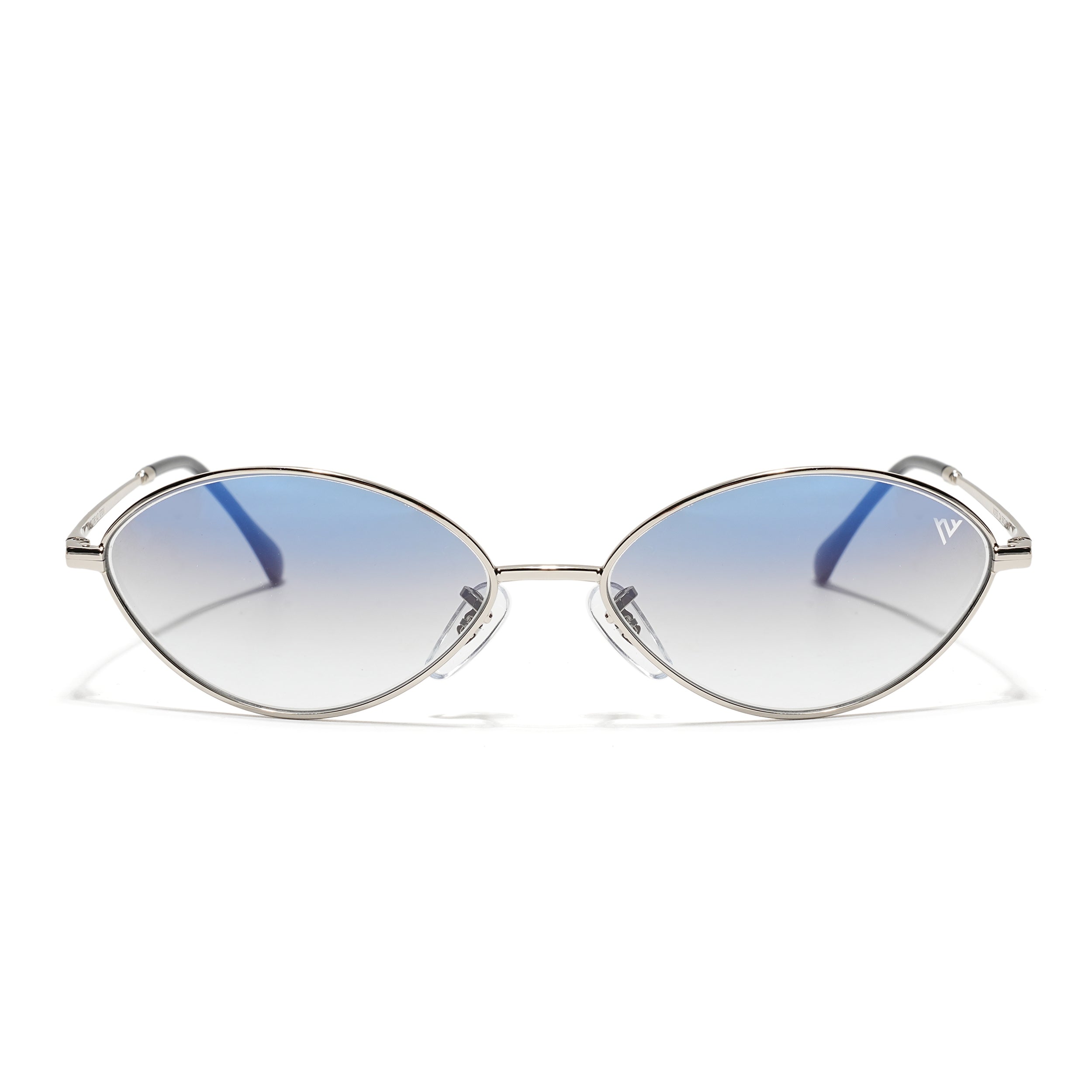 Malana | Blue & Clear Oval Sunglasses | Silver Frame - MG7746