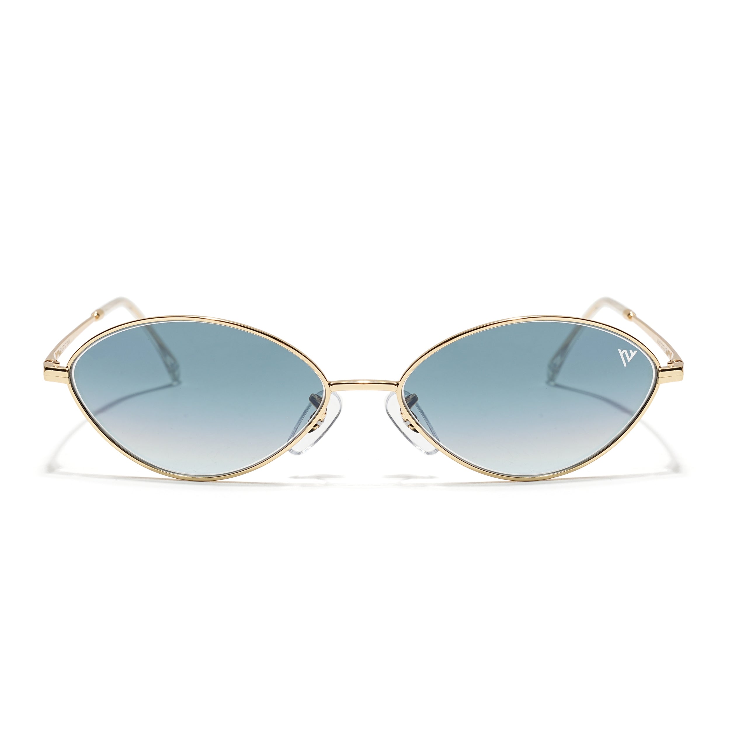 Malana | Grey & Clear Oval Sunglasses Golden Frame - MG7747