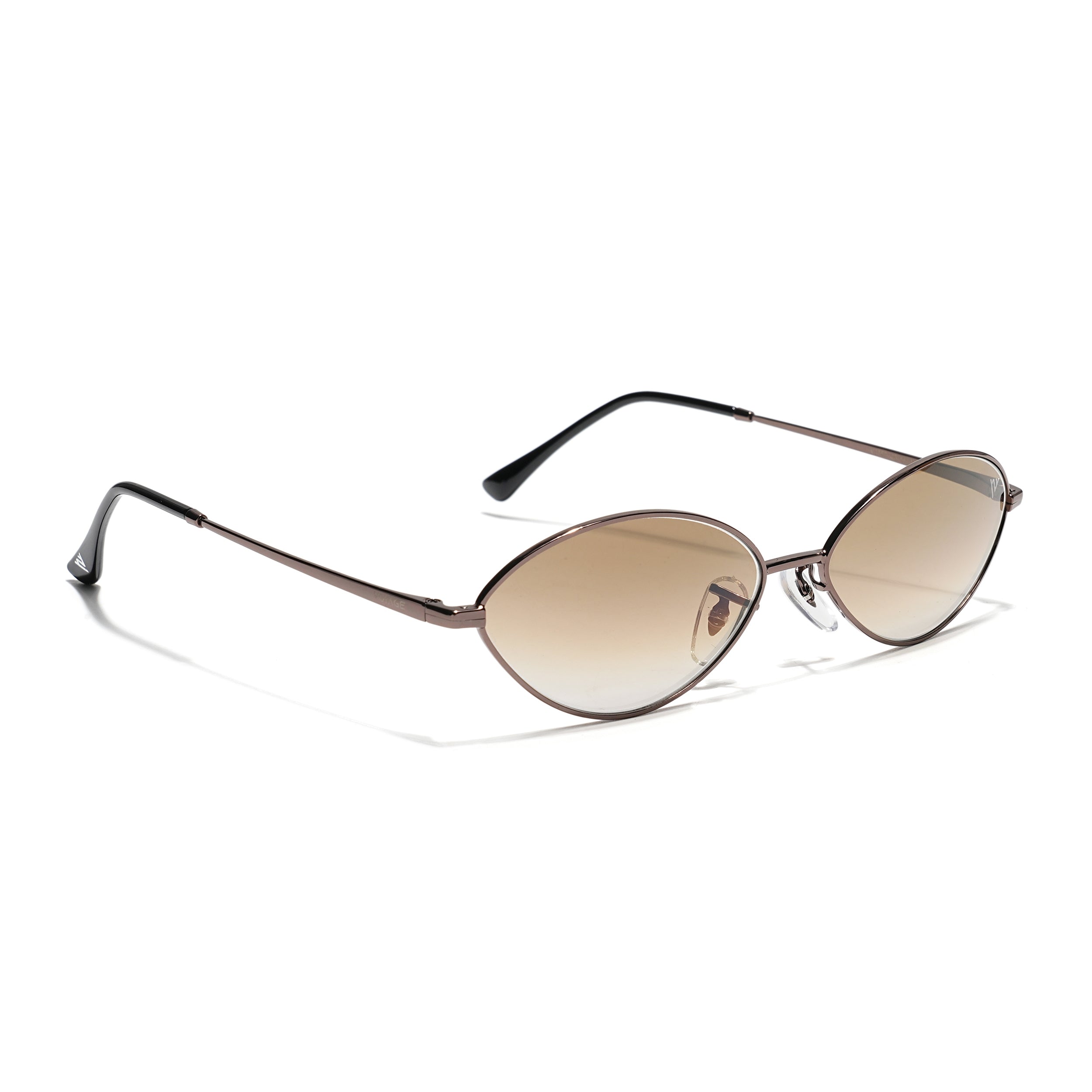 Malana | Brown & Clear Oval Sunglasses | Brown Frame - MG7749