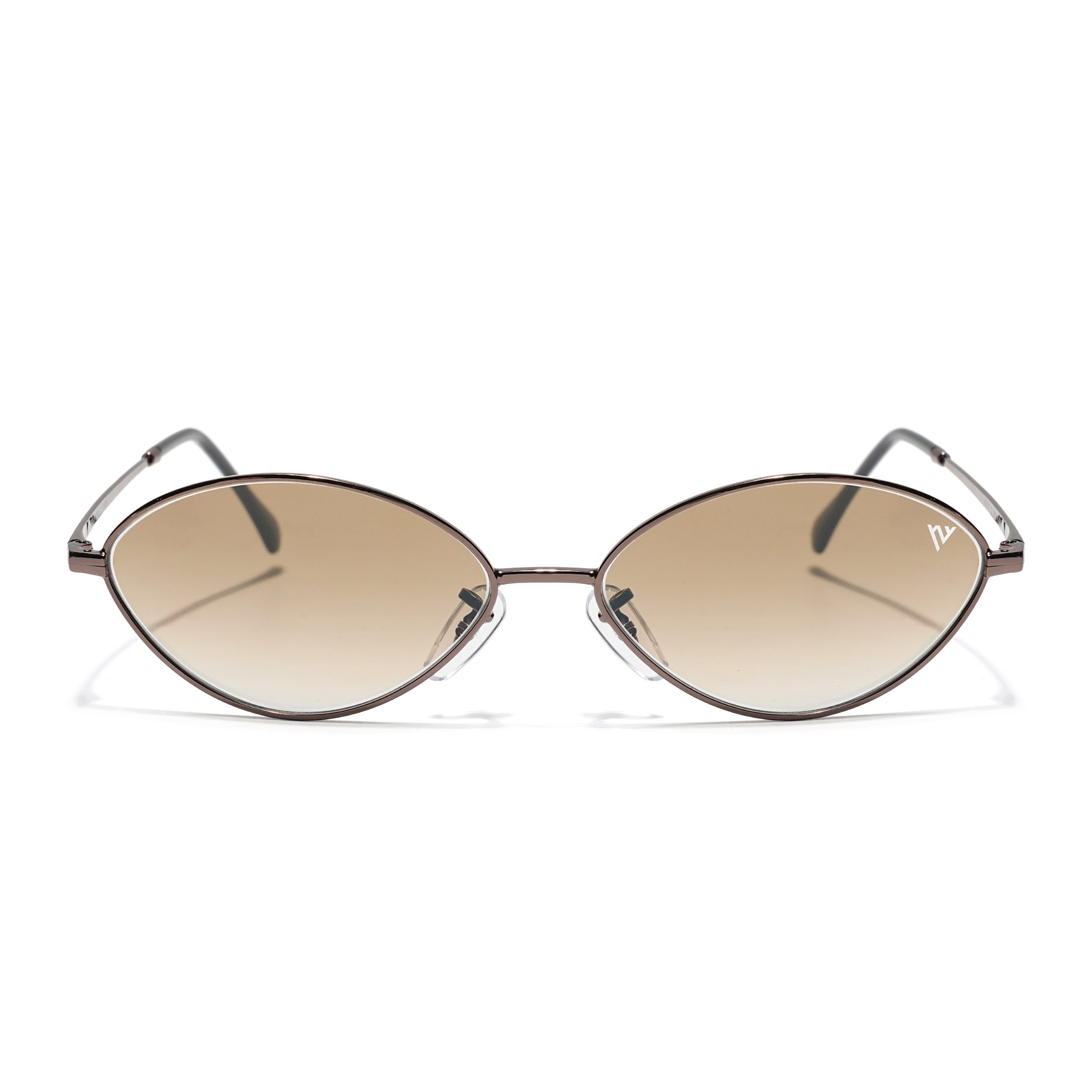 Malana | Brown & Clear Oval Sunglasses | Brown Frame - MG7749