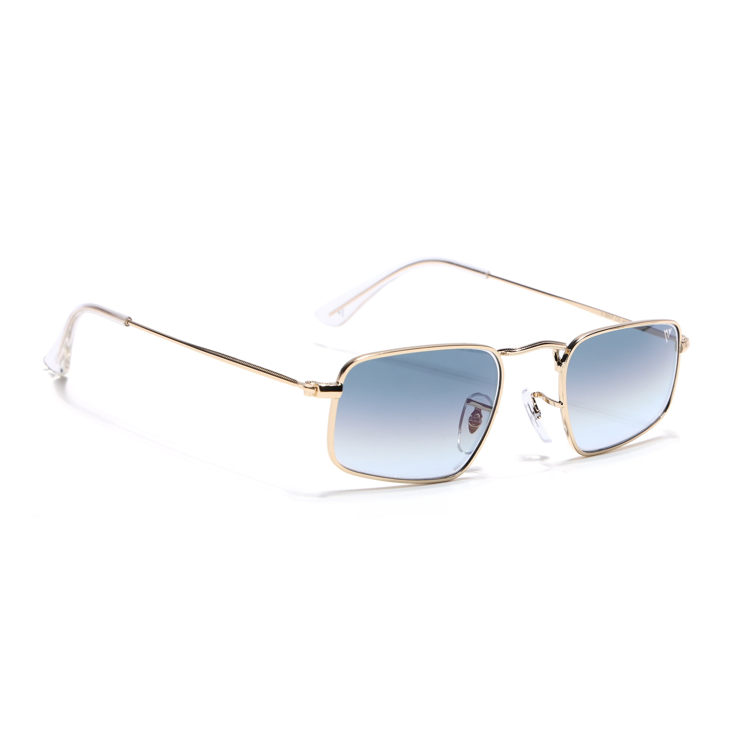Rectangle Sunglasses for Men & Women (Grey & Clear Lens | Golden Frame - MG7556)