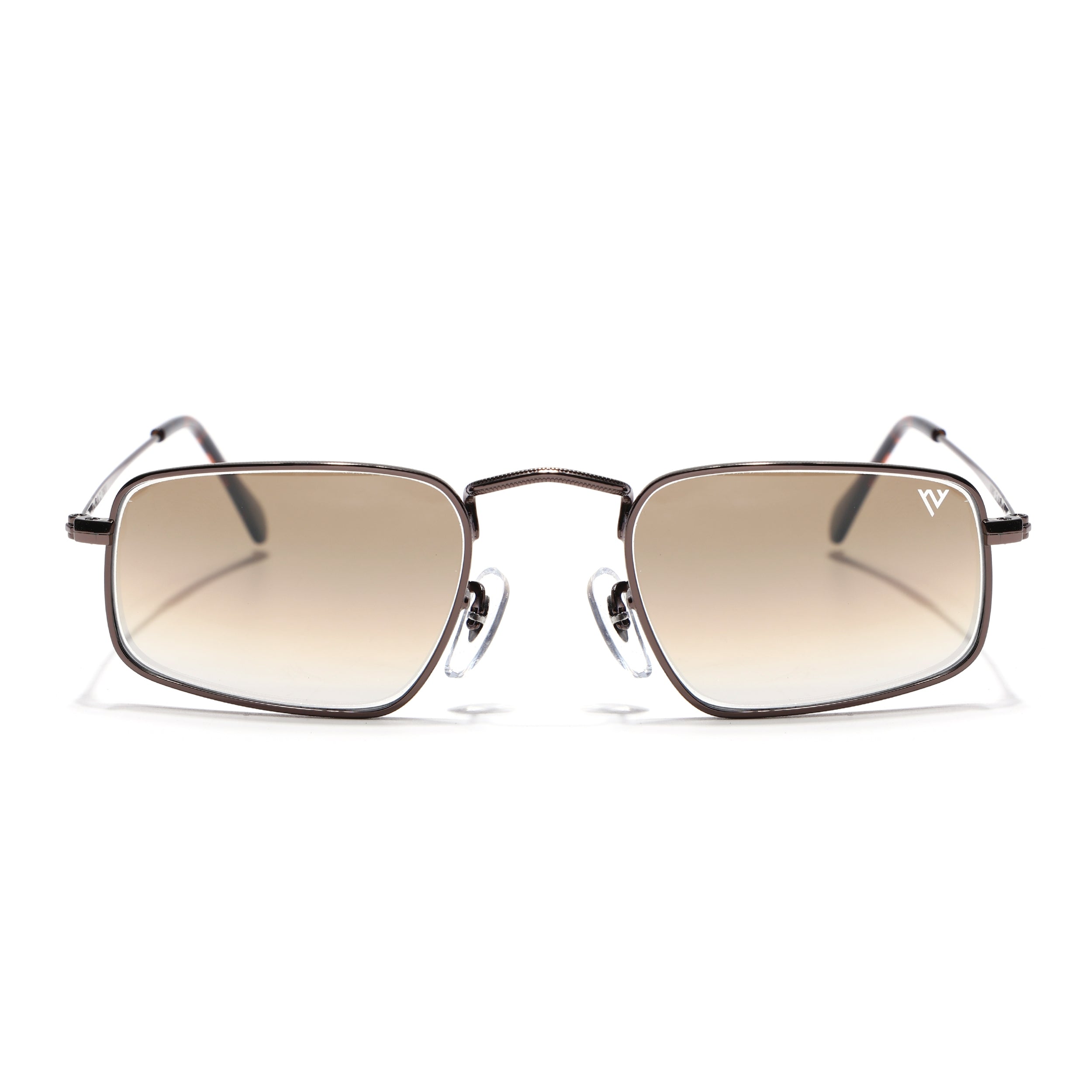 Rectangle Sunglasses for Men & Women (Brown & Clear Lens | Brown Frame - MG7558)