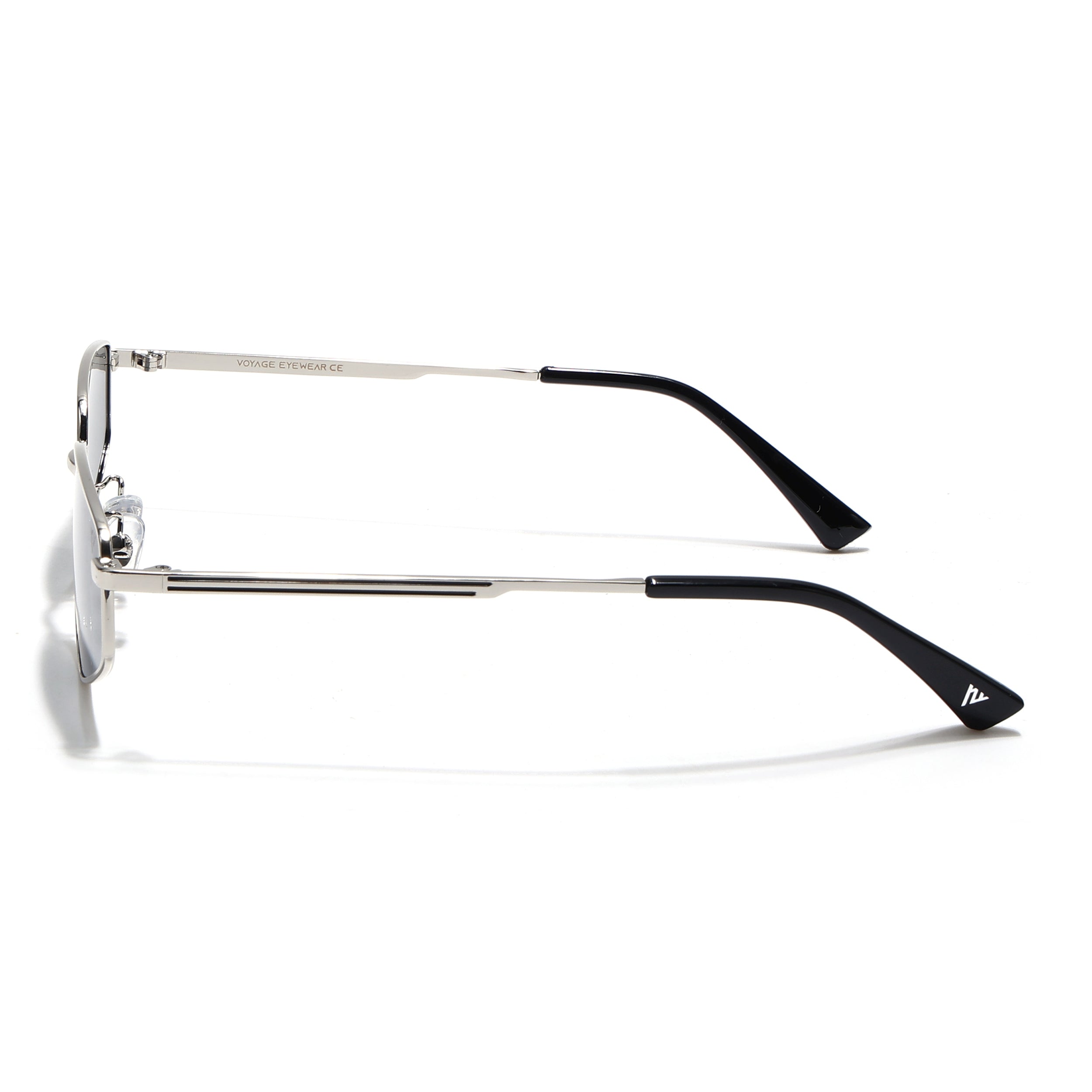 Claw | Metal Grey Rectangle Polarized Sunglasses | Silver Frame - PMG7642)