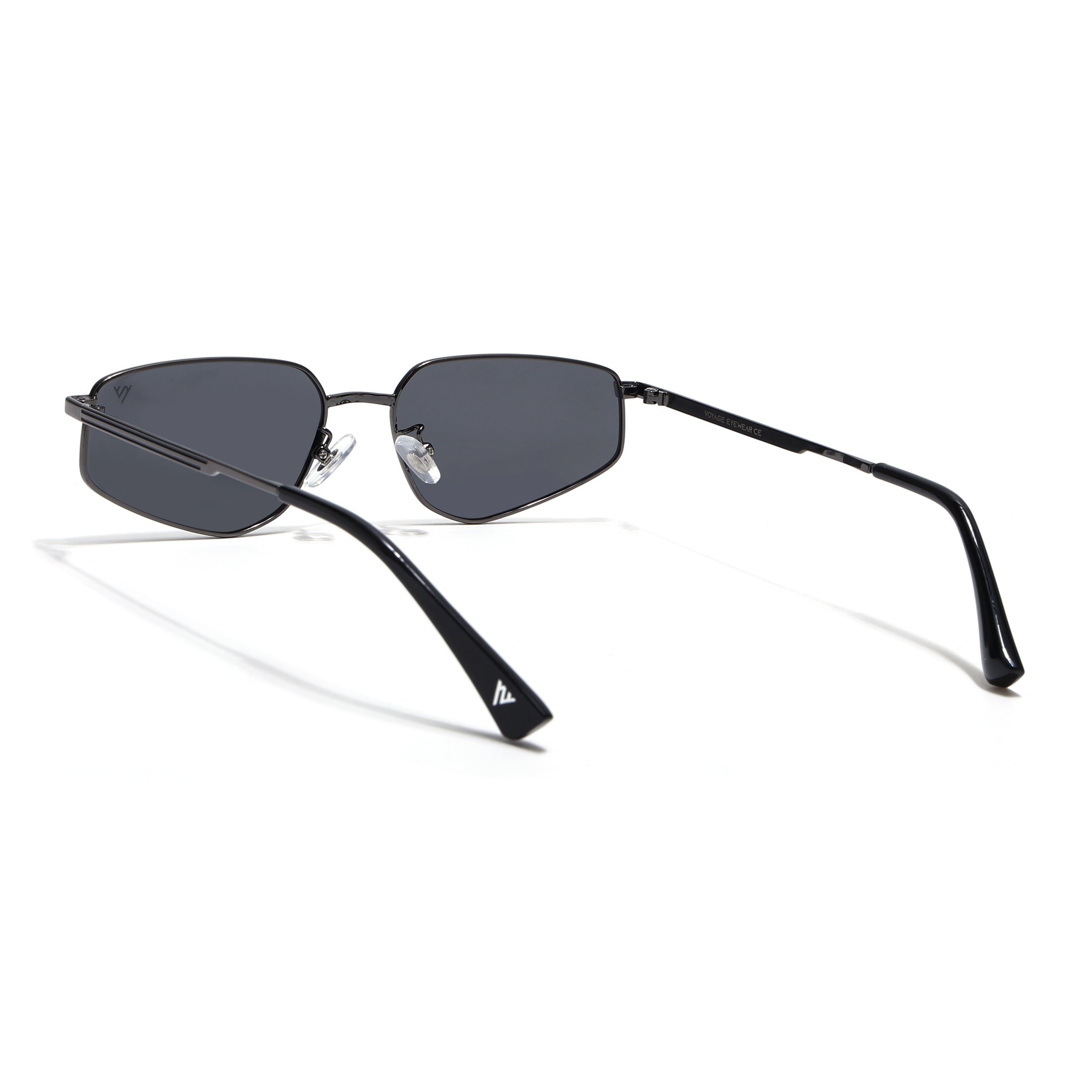 Claw | Black Rectangle Polarized Sunglasses | Gunmetal Grey Frame - PMG7643)