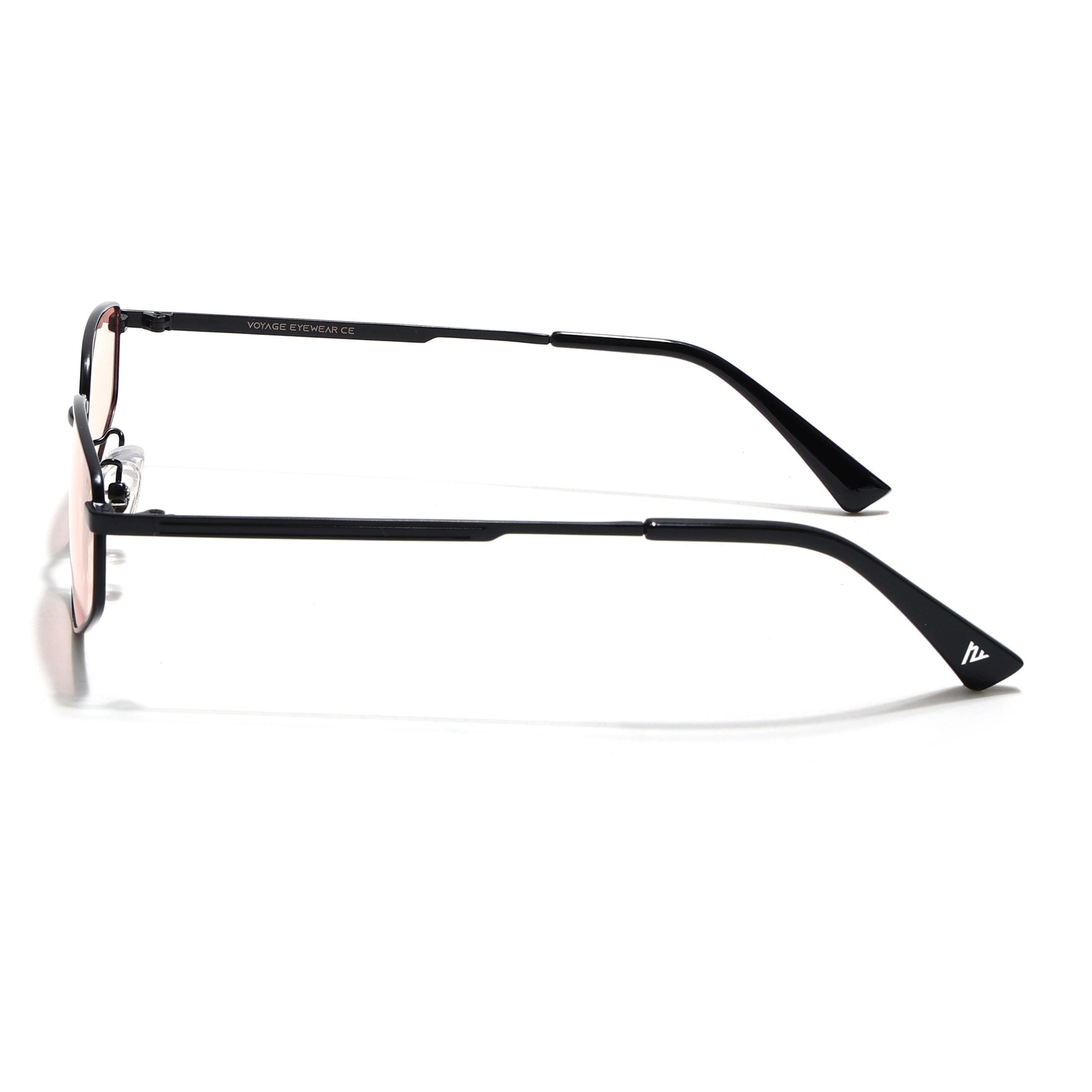 Claw | Rose Smoke Rectangle Polarized Sunglasses | Black Frame - PMG7645)