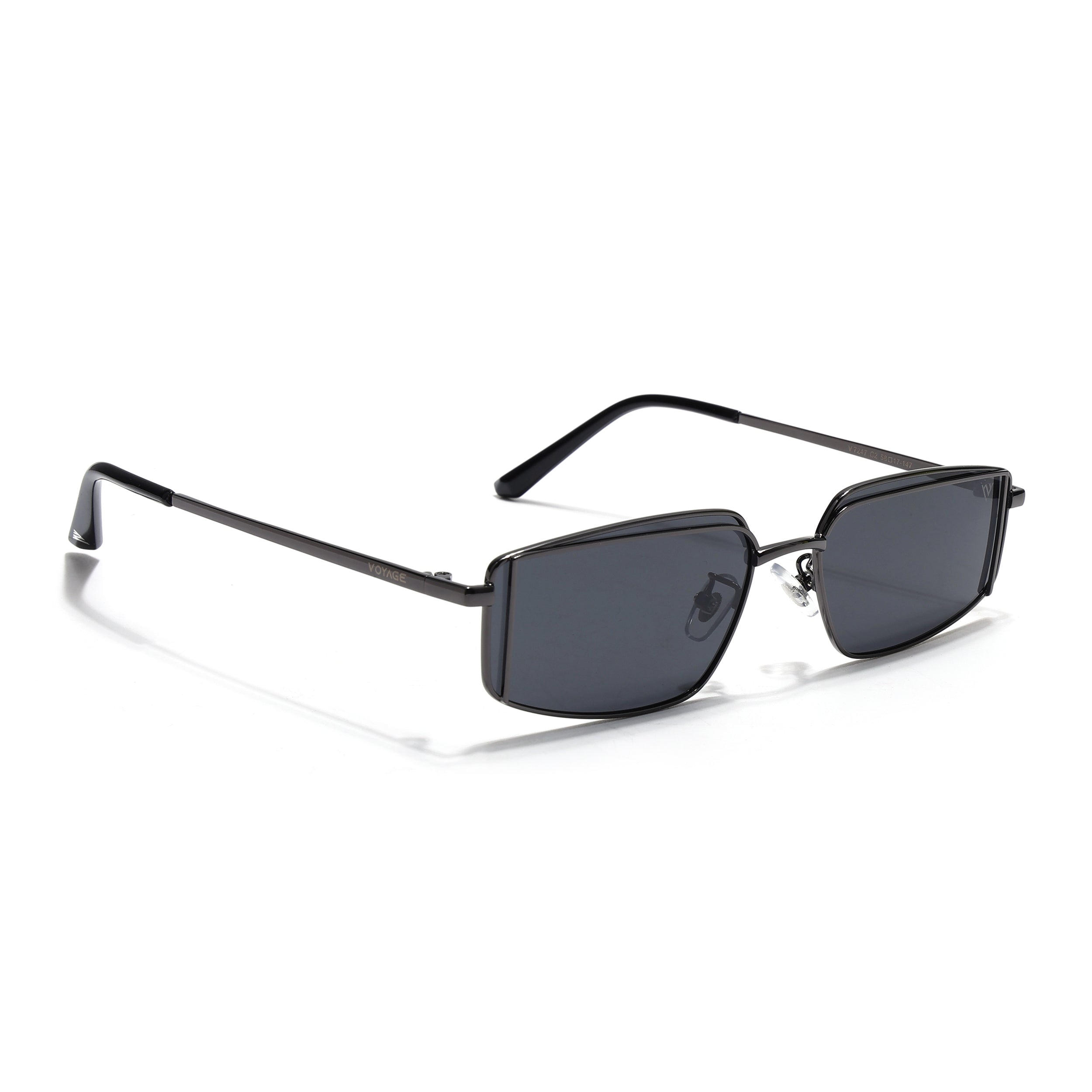 Predator | Black Rectangle Polarized Sunglasses | Gunmetal Grey Frame - PMG7638