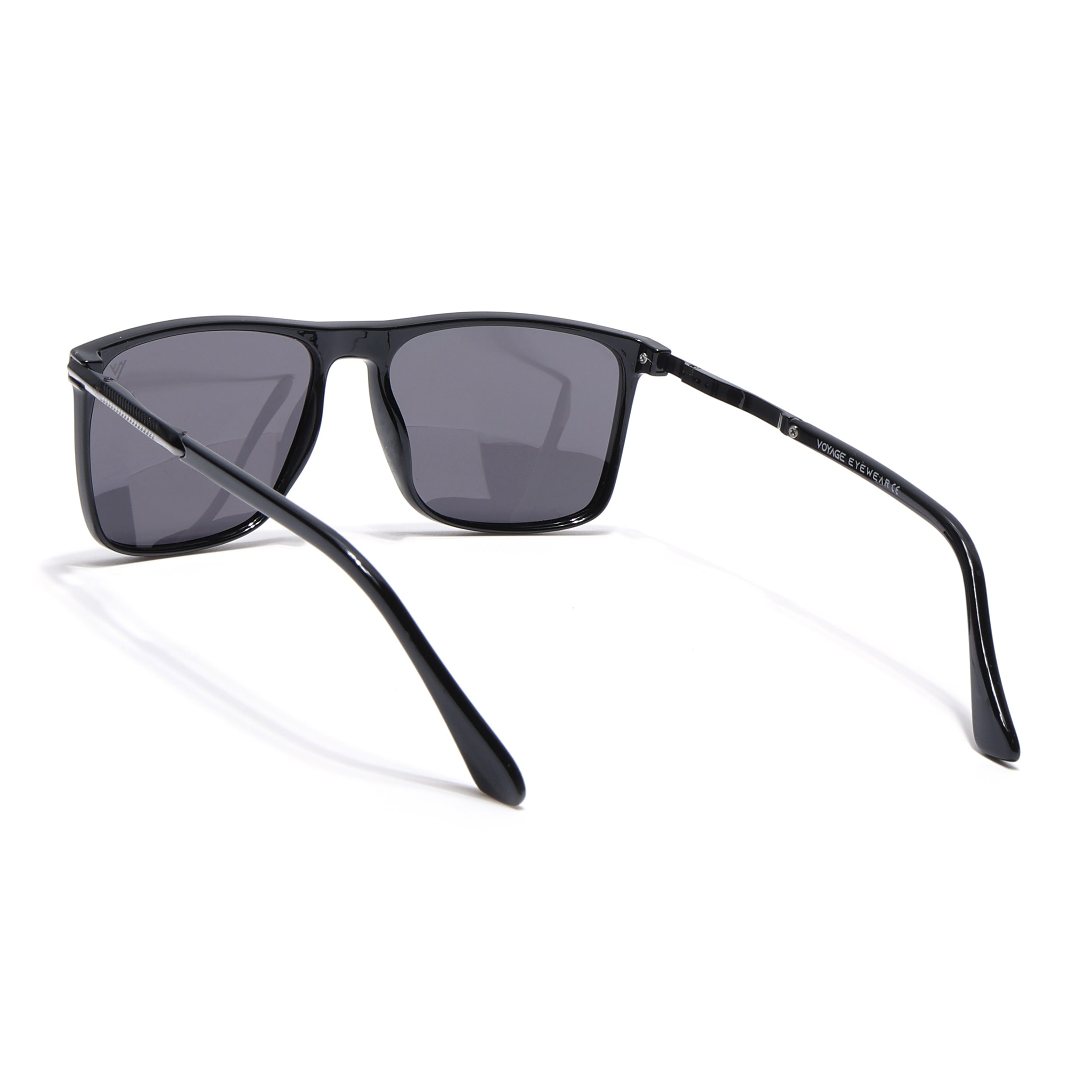 Wayfarer Polarized Sunglasses (Black Lens | Shine Black Frame - PMG5044)