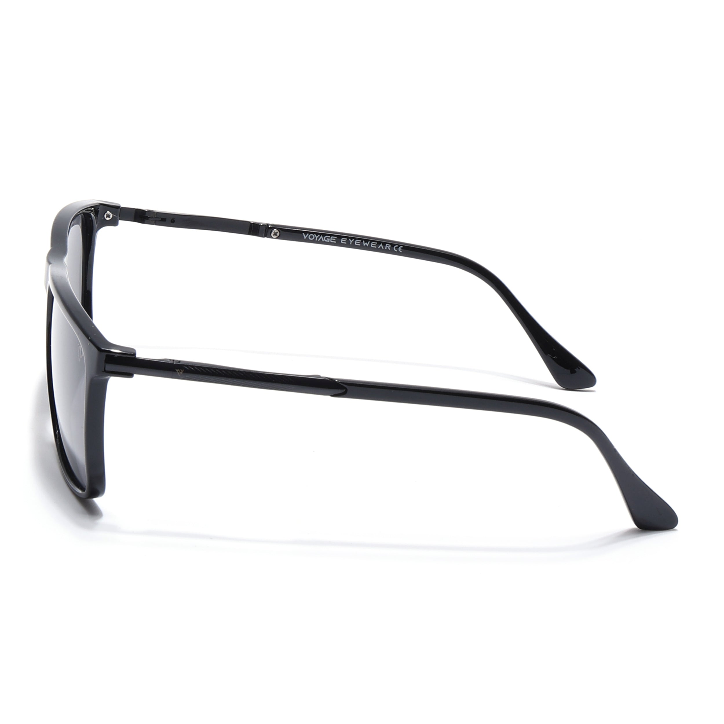 Wayfarer Polarized Sunglasses (Black Lens | Shine Black Frame - PMG5044)