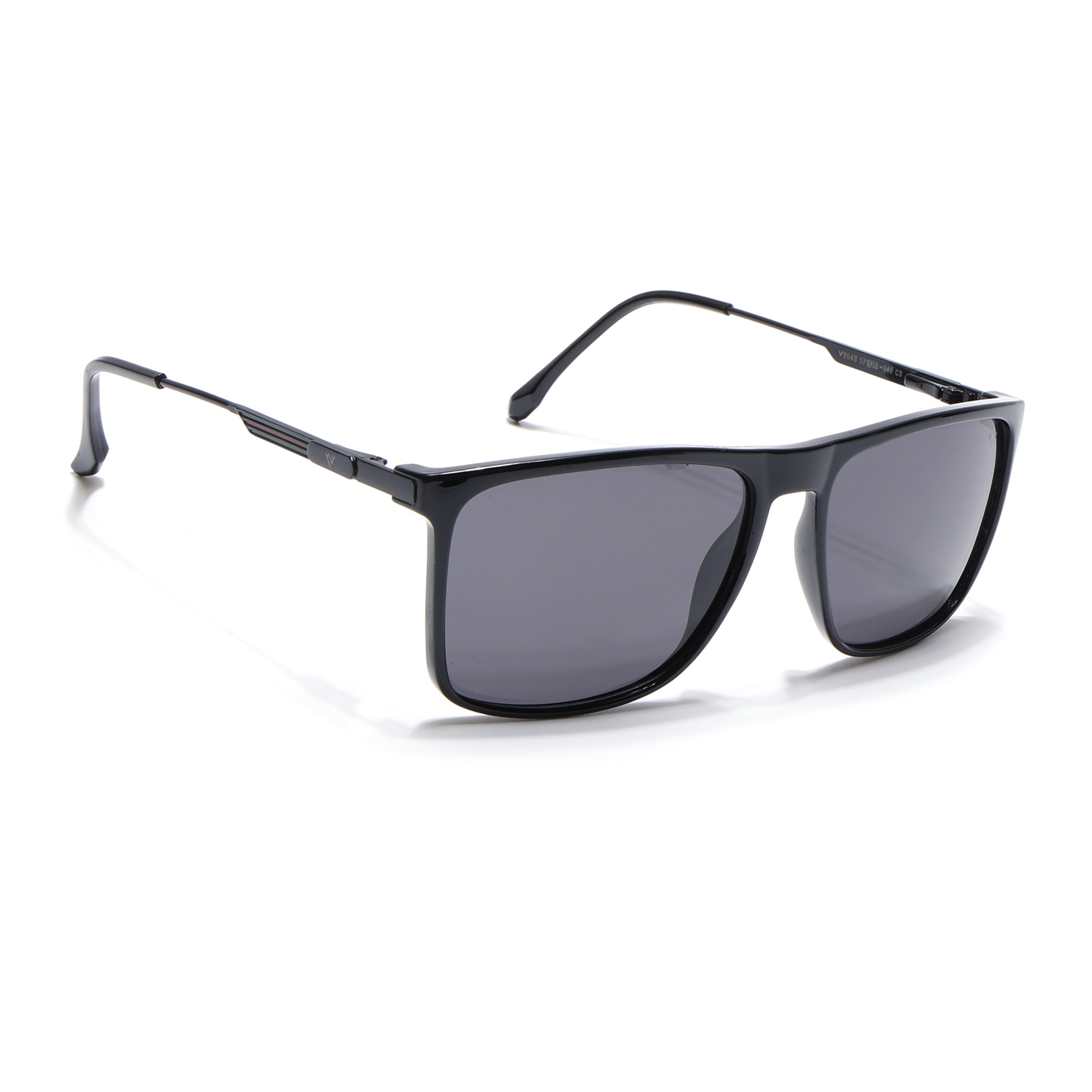 Wayfarer Polarized Sunglasses (Black Lens | Shine Black Frame - PMG5048)