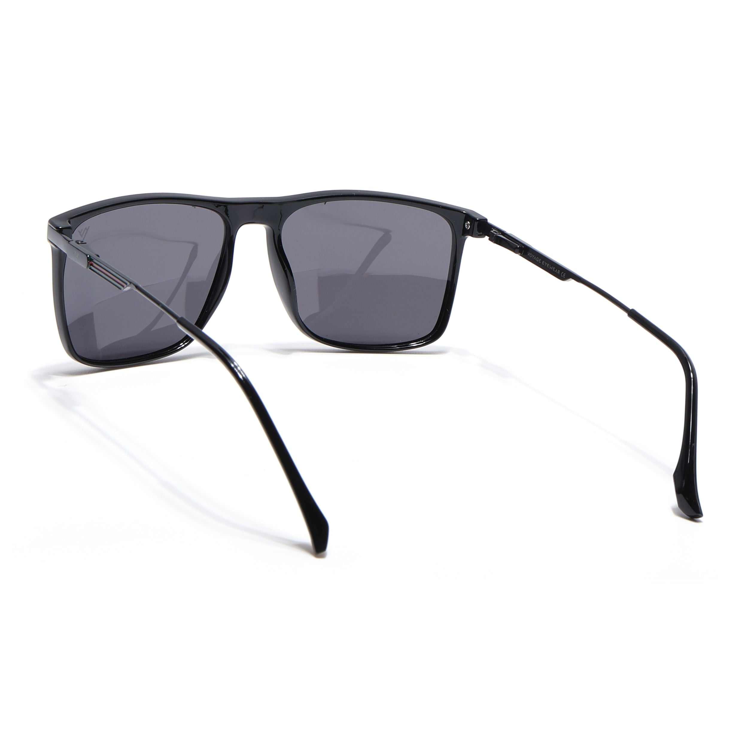 Wayfarer Polarized Sunglasses (Black Lens | Shine Black Frame - PMG5048)