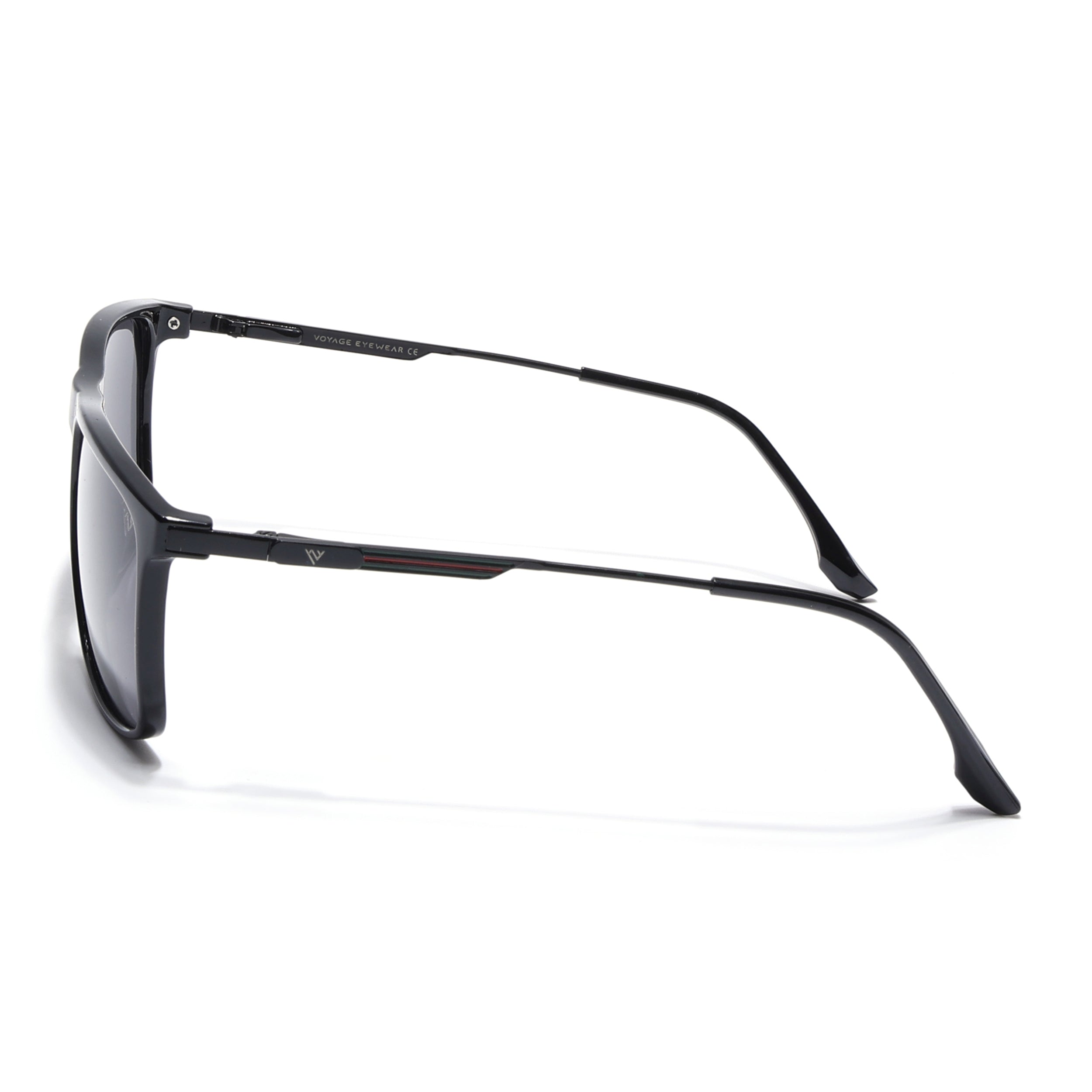 Wayfarer Polarized Sunglasses (Black Lens | Shine Black Frame - PMG5048)