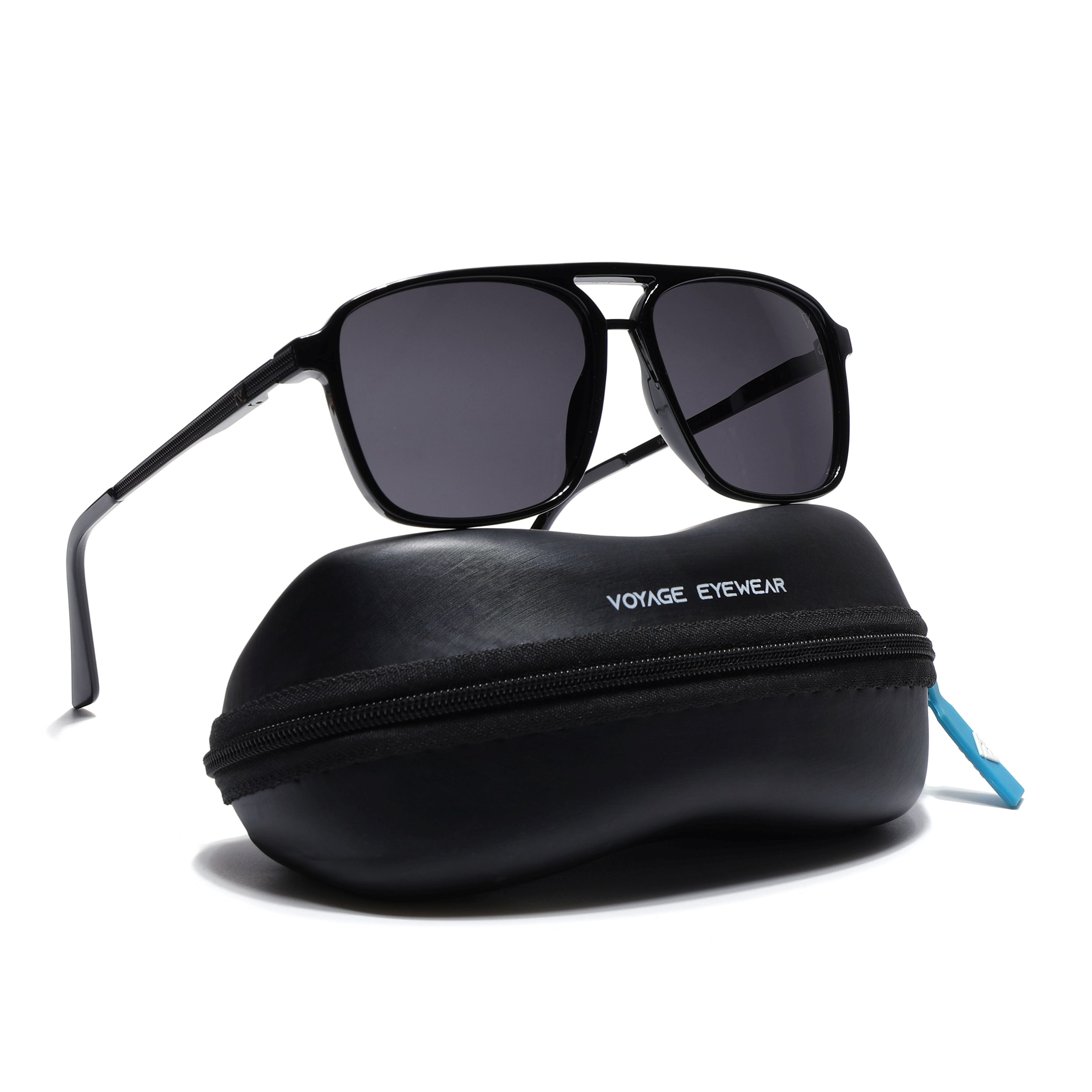 Nexus | Wayfarer Polarized Sunglasses (Black Lens | Shine Black Frame - PMG5052)