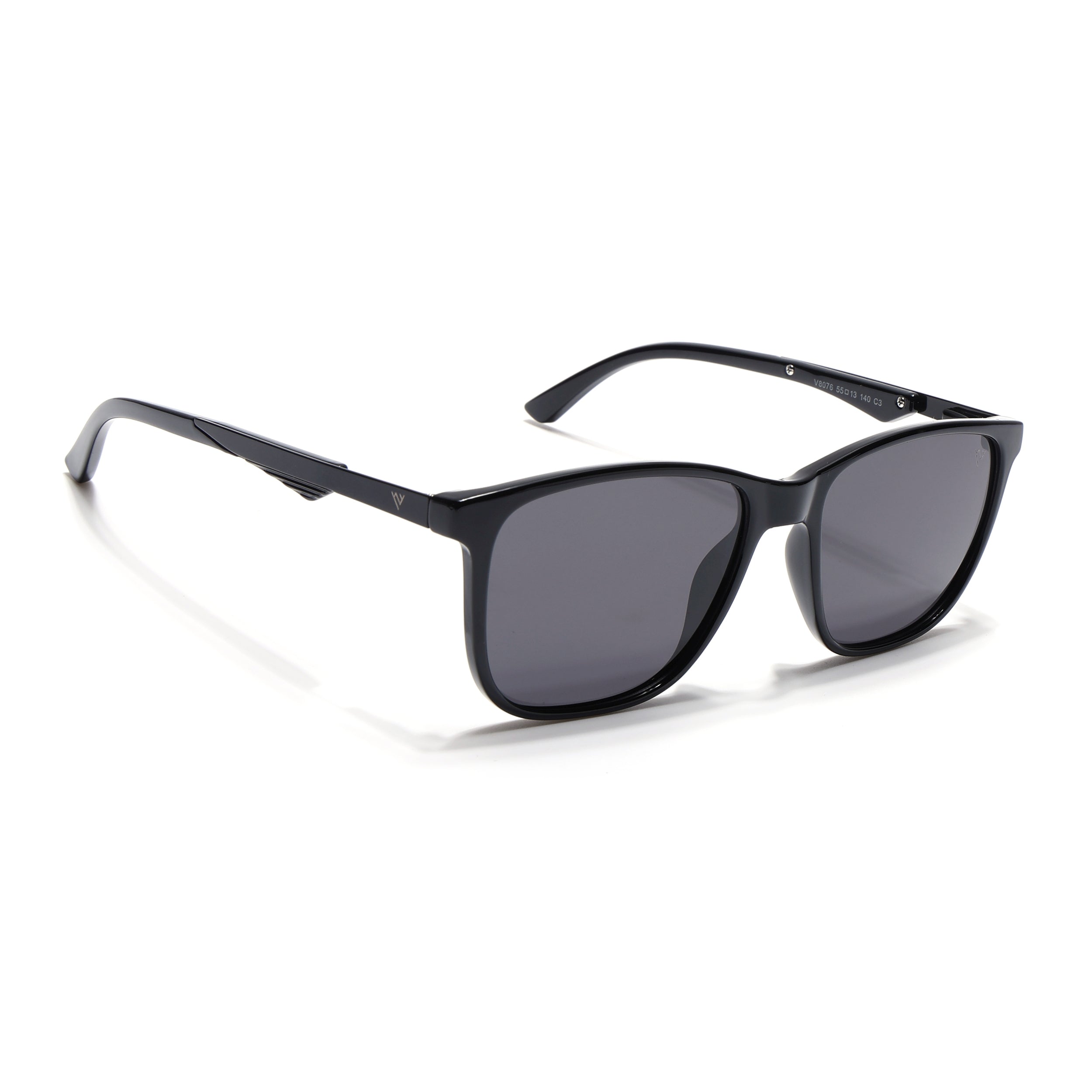 Wayfarer Polarized Sunglasses (Black Lens | Shine Black Frame - PMG5056)
