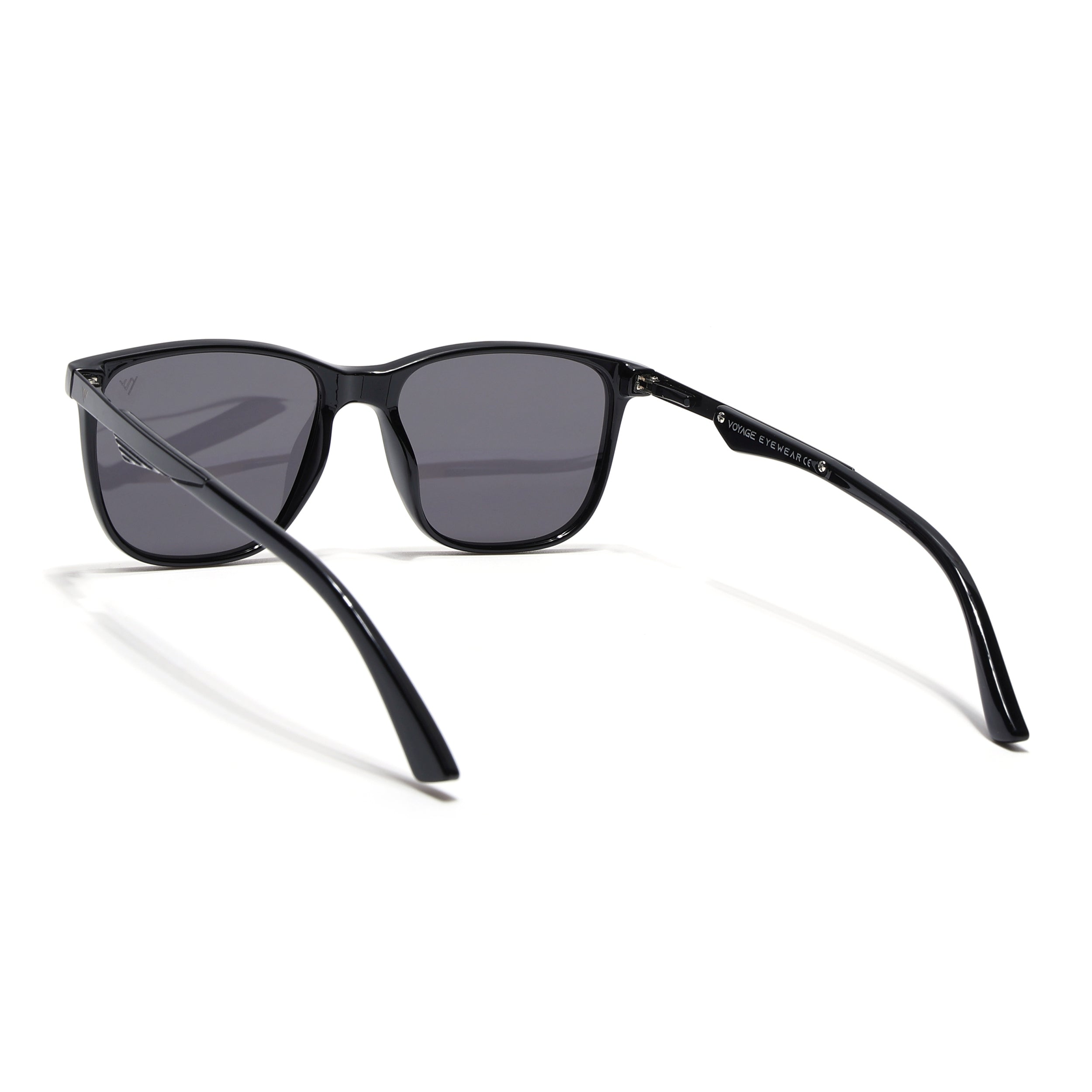 Wayfarer Polarized Sunglasses (Black Lens | Shine Black Frame - PMG5056)