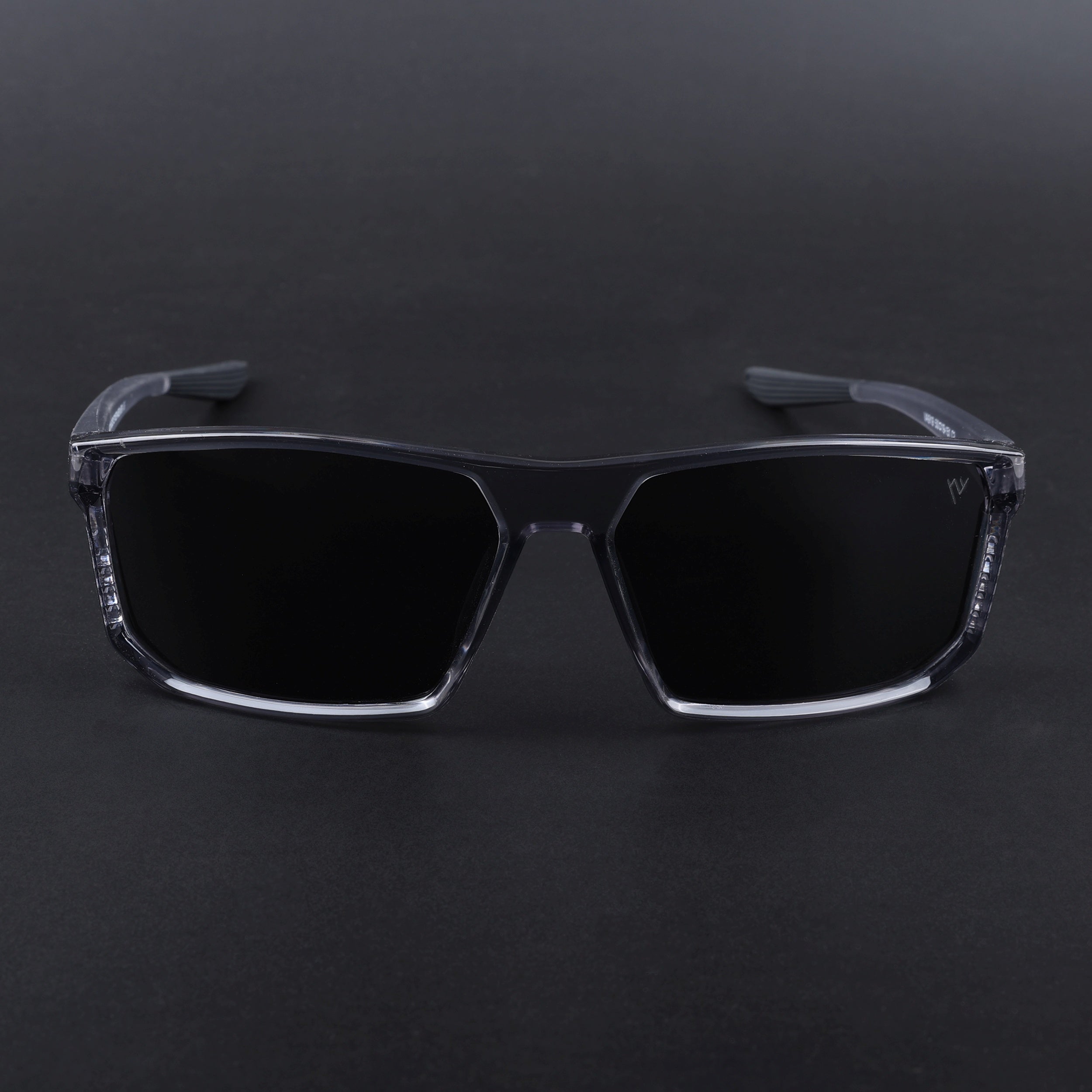 Rectangle Polarized Sunglasses | Black Lens | Grey Frame - PMG6799