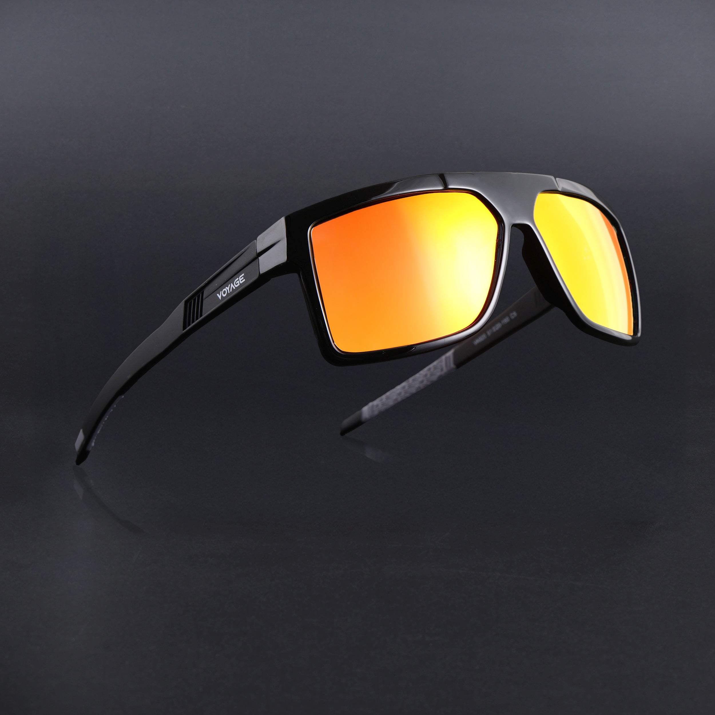Wayfarer Polarized Sunglasses | Orange Lens | Shine Black Frame - PMG6803