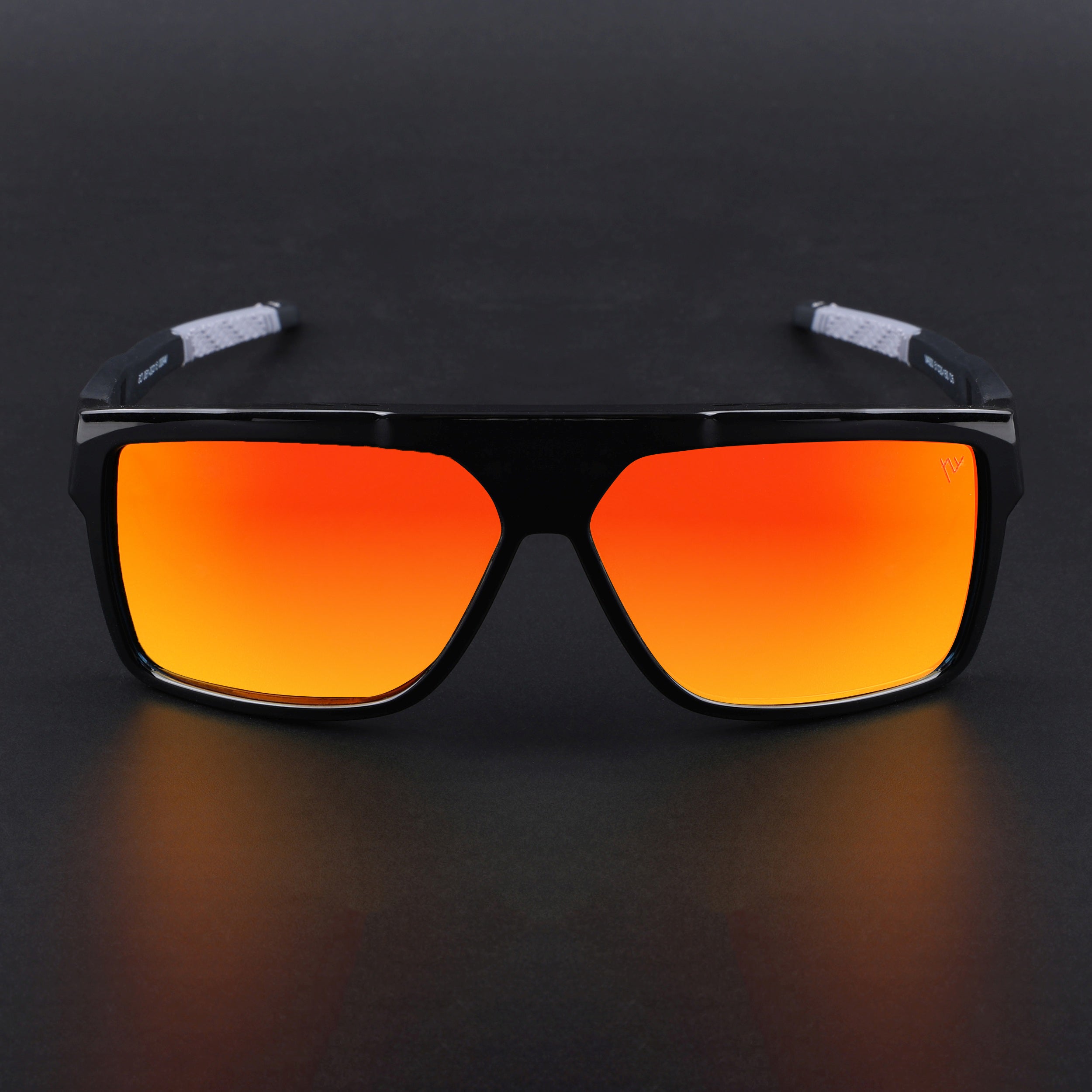 Wayfarer Polarized Sunglasses | Orange Lens | Shine Black Frame - PMG6803