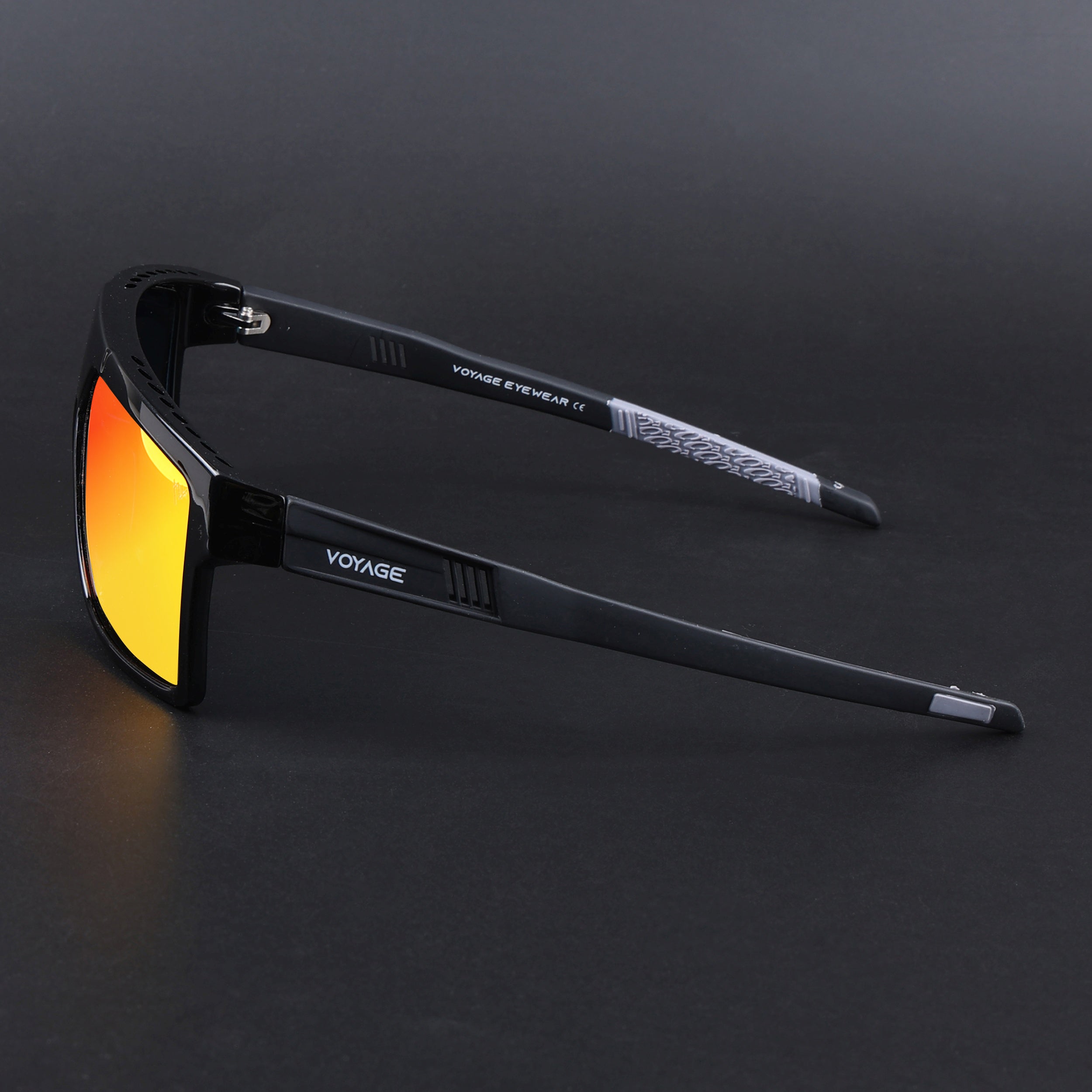 Wayfarer Polarized Sunglasses | Orange Lens | Shine Black Frame - PMG6803