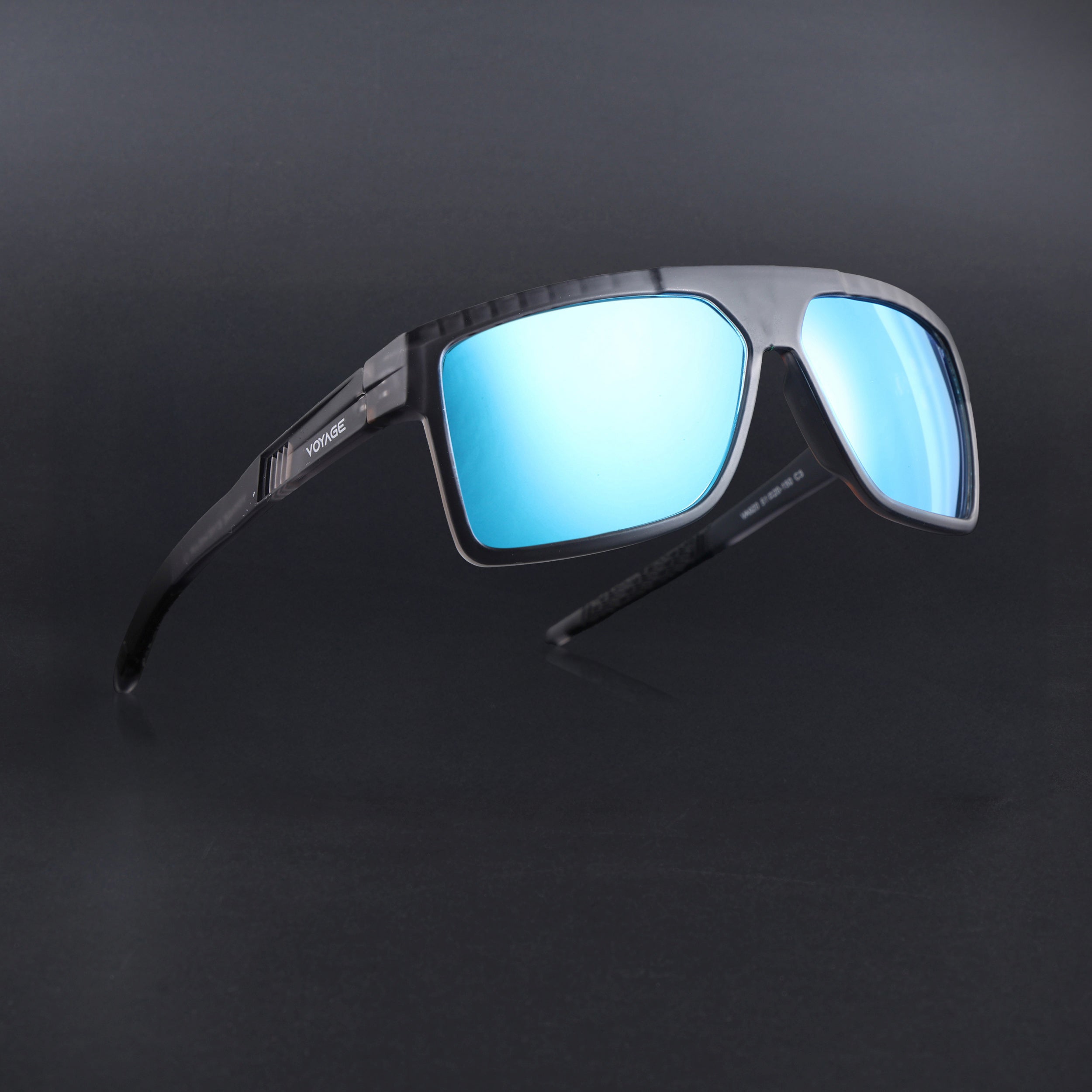 Wayfarer Polarized Sunglasses | Blue Lens | Matt Grey Frame - PMG6805