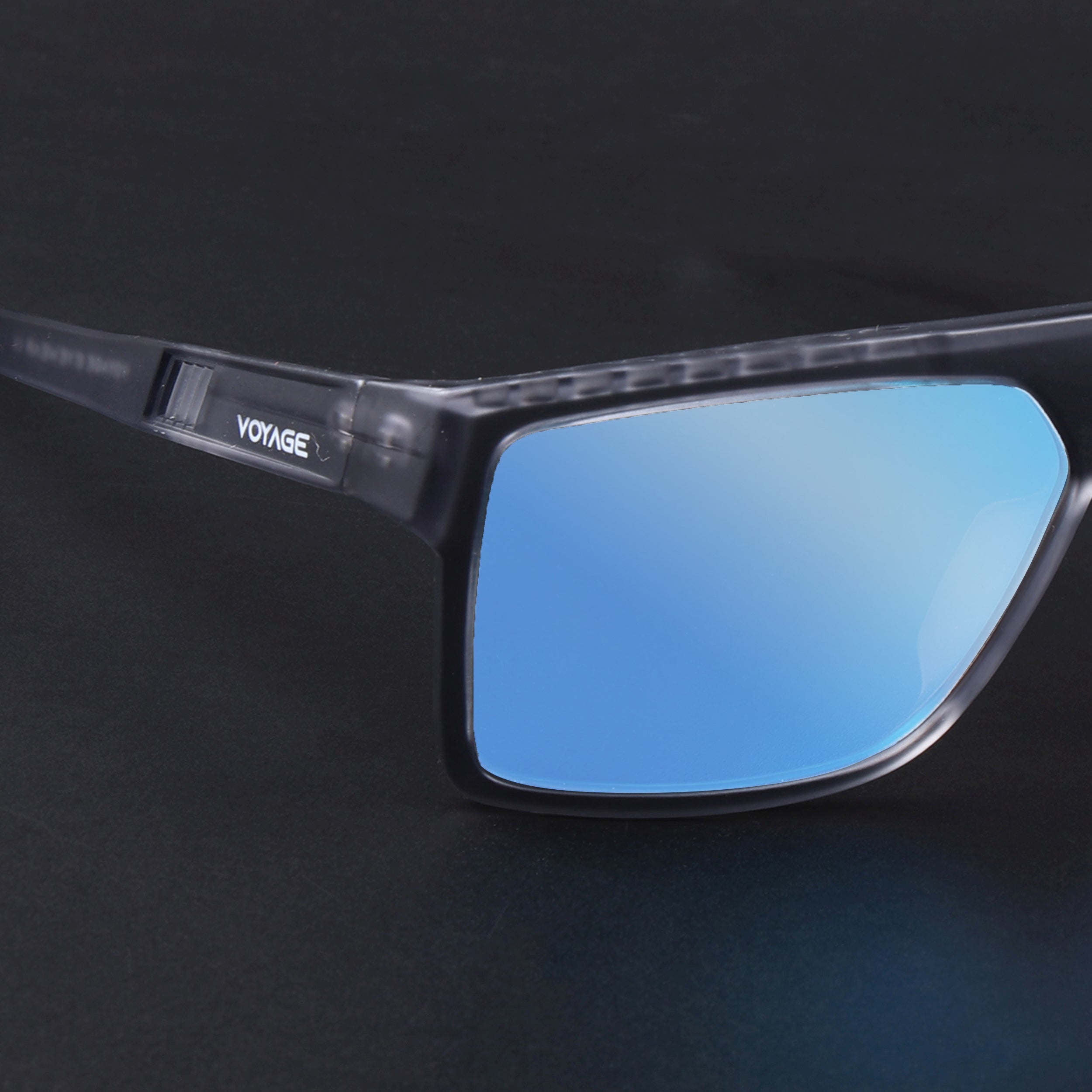 Wayfarer Polarized Sunglasses | Blue Lens | Matt Grey Frame - PMG6805