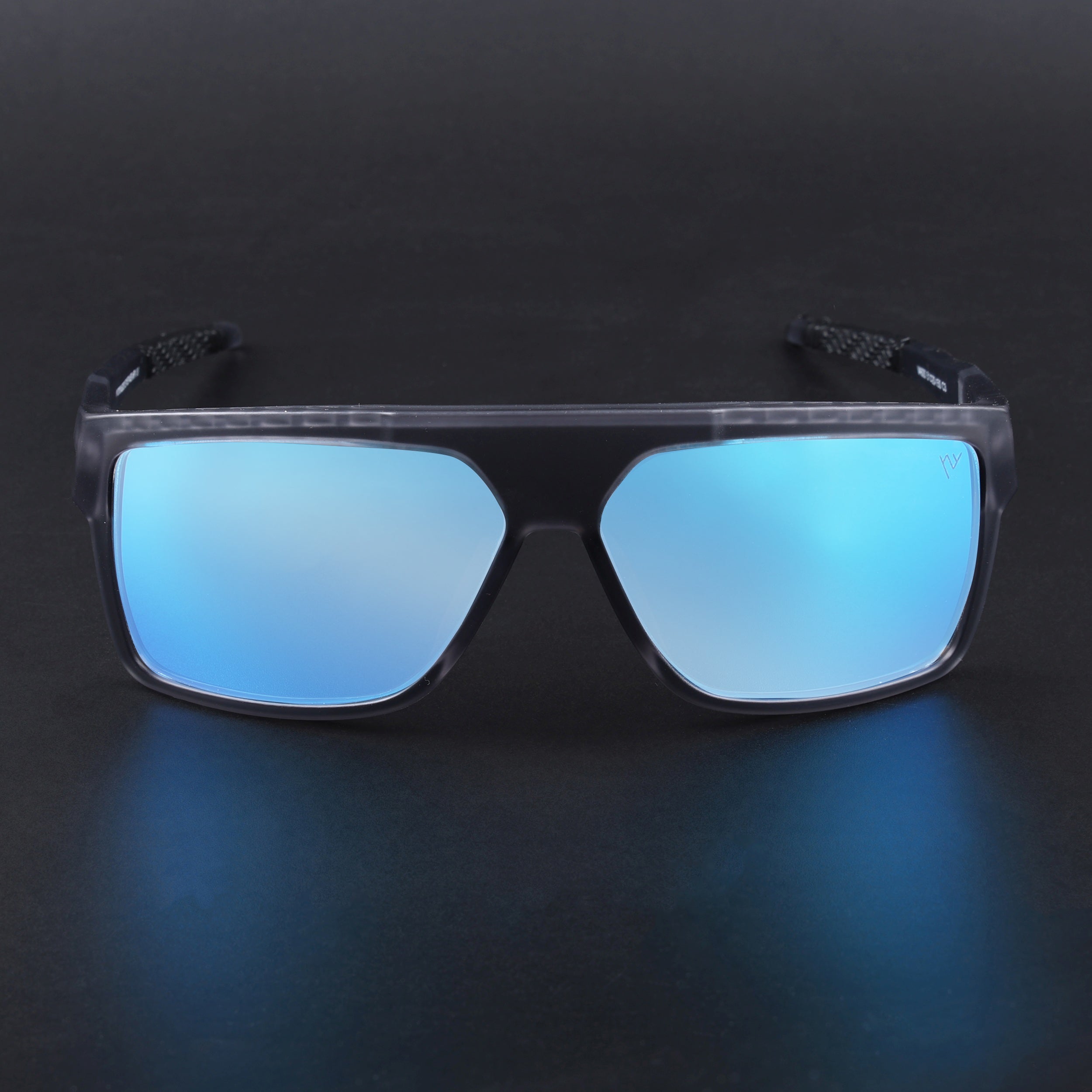 Wayfarer Polarized Sunglasses | Blue Lens | Matt Grey Frame - PMG6805