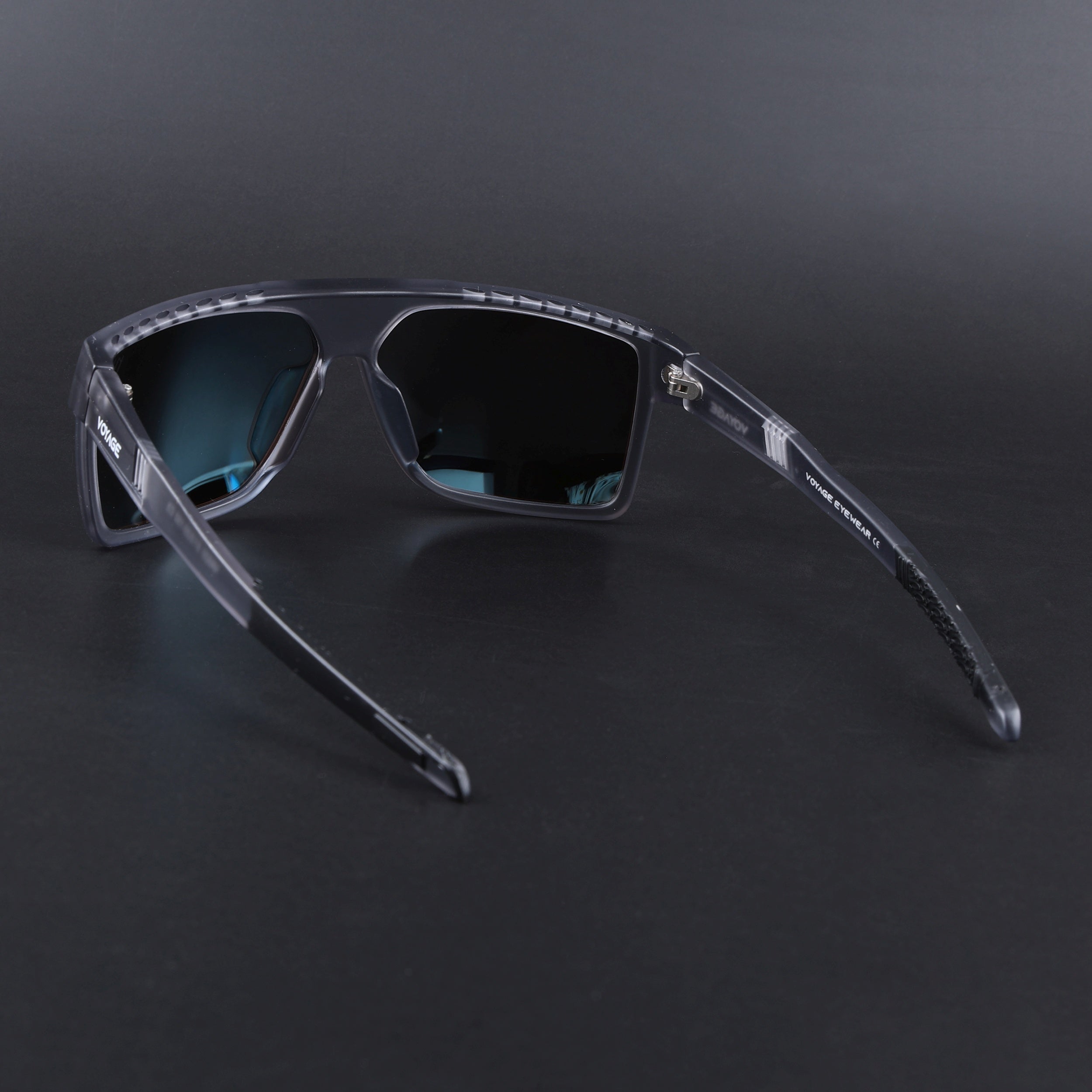 Wayfarer Polarized Sunglasses | Blue Lens | Matt Grey Frame - PMG6805