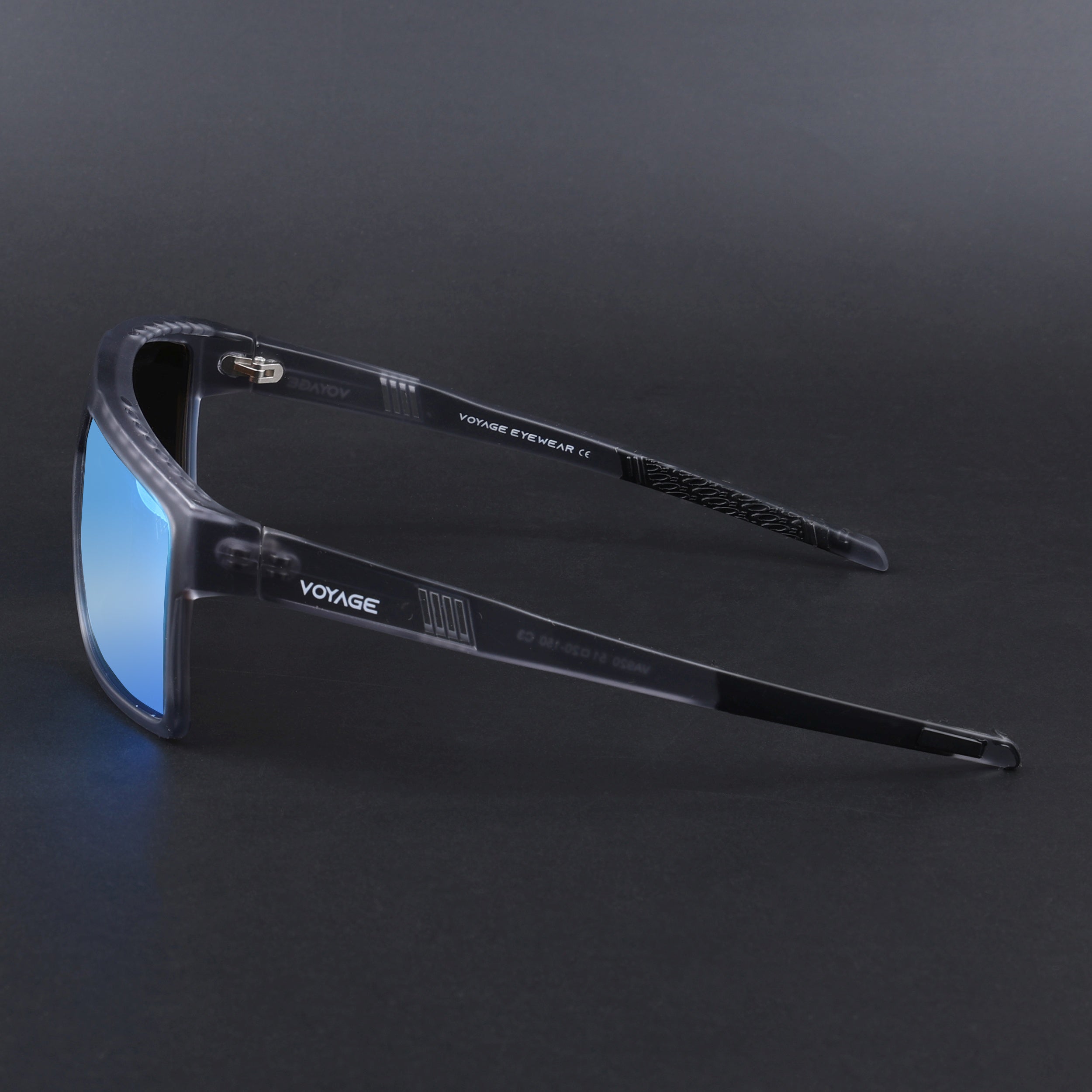 Wayfarer Polarized Sunglasses | Blue Lens | Matt Grey Frame - PMG6805