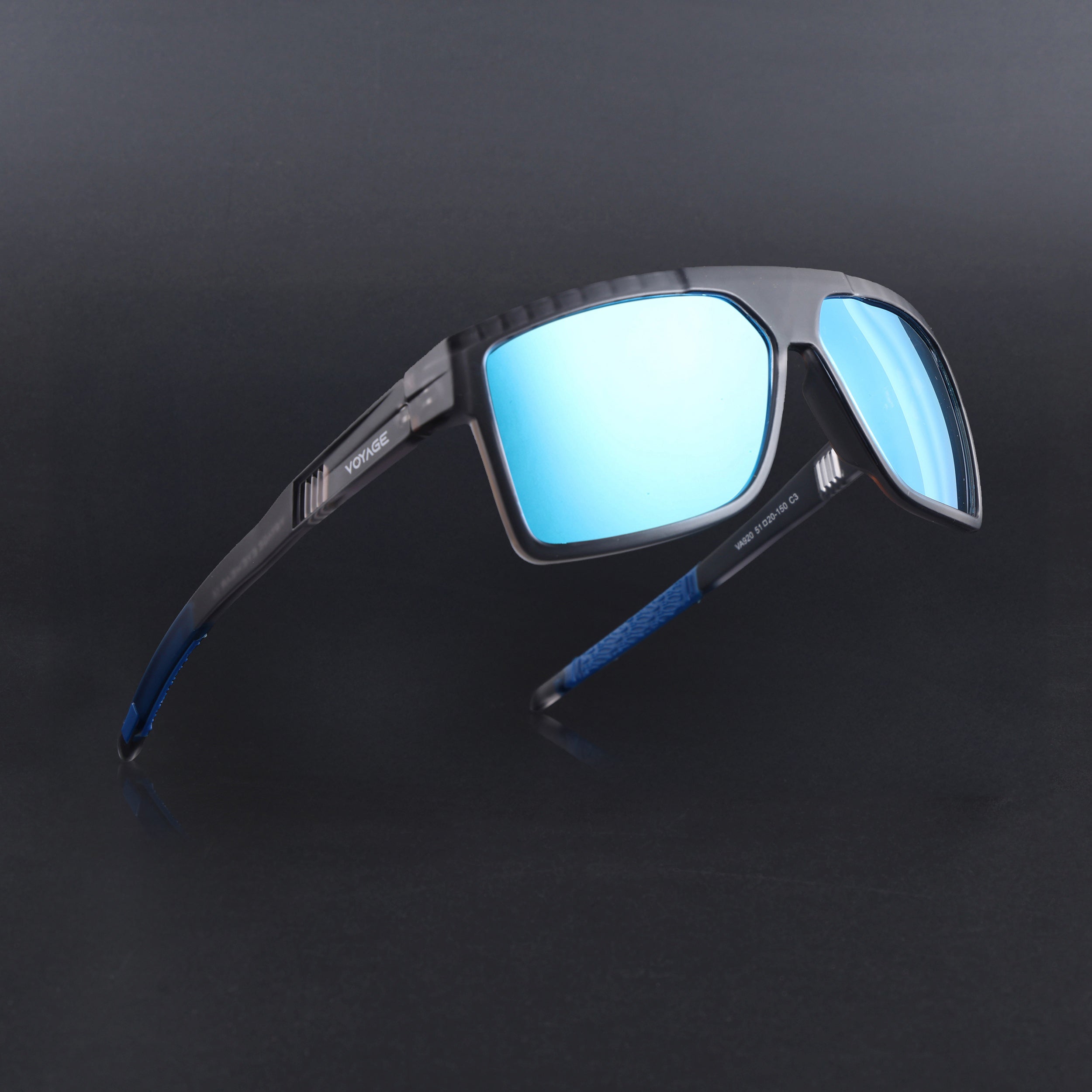 Wayfarer Polarized Sunglasses | Blue Lens | Matt Grey Frame - PMG6806