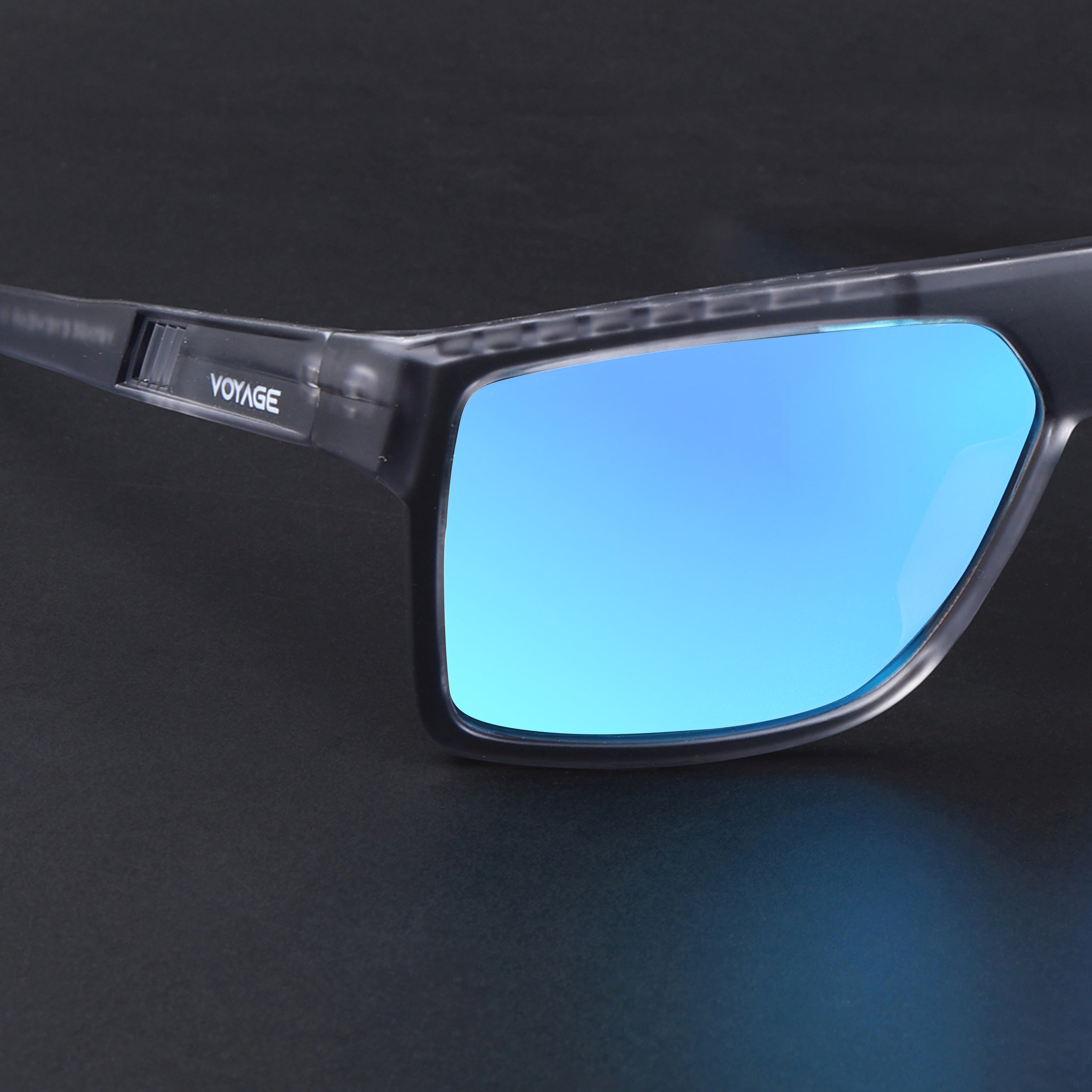 Wayfarer Polarized Sunglasses | Blue Lens | Matt Grey Frame - PMG6806