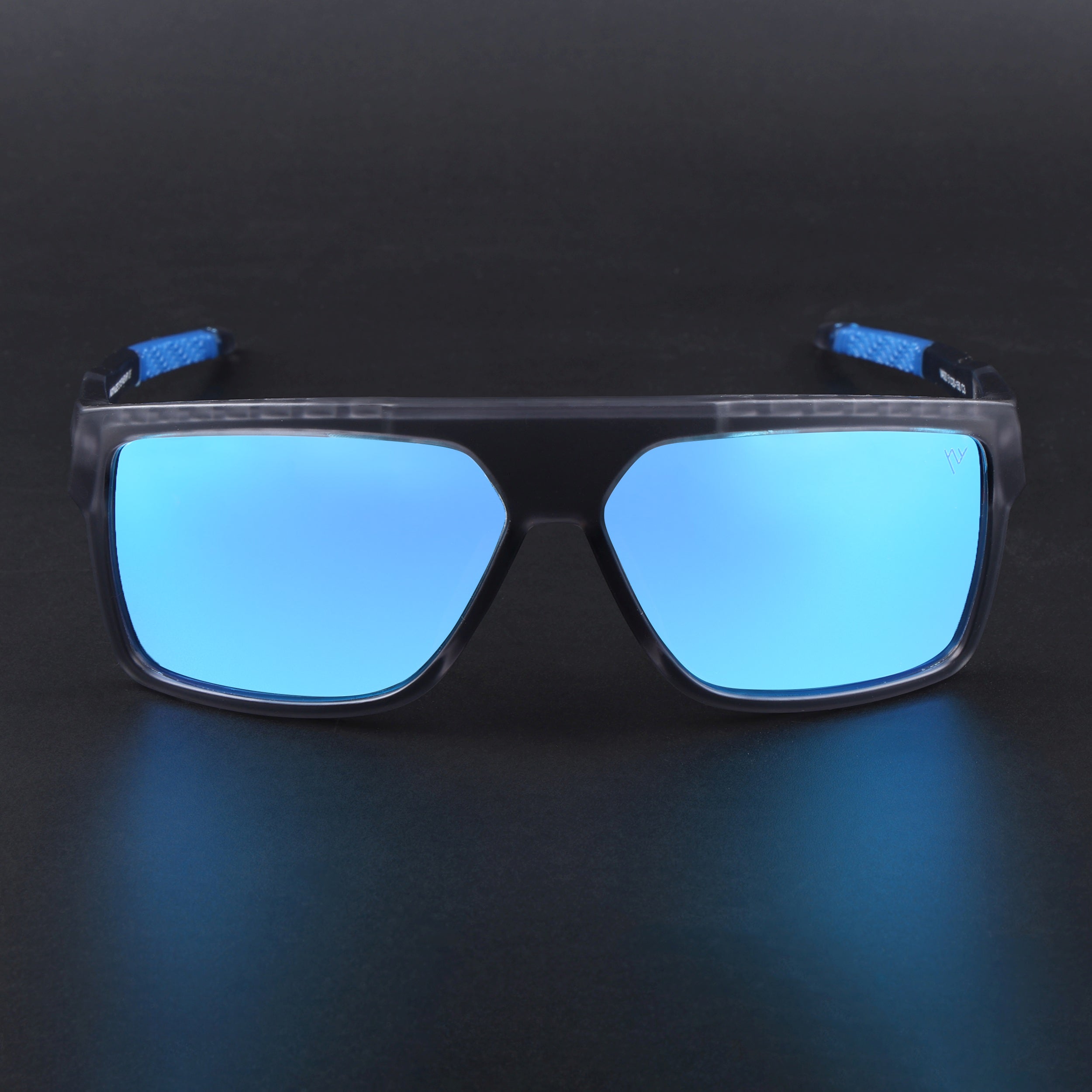 Wayfarer Polarized Sunglasses | Blue Lens | Matt Grey Frame - PMG6806