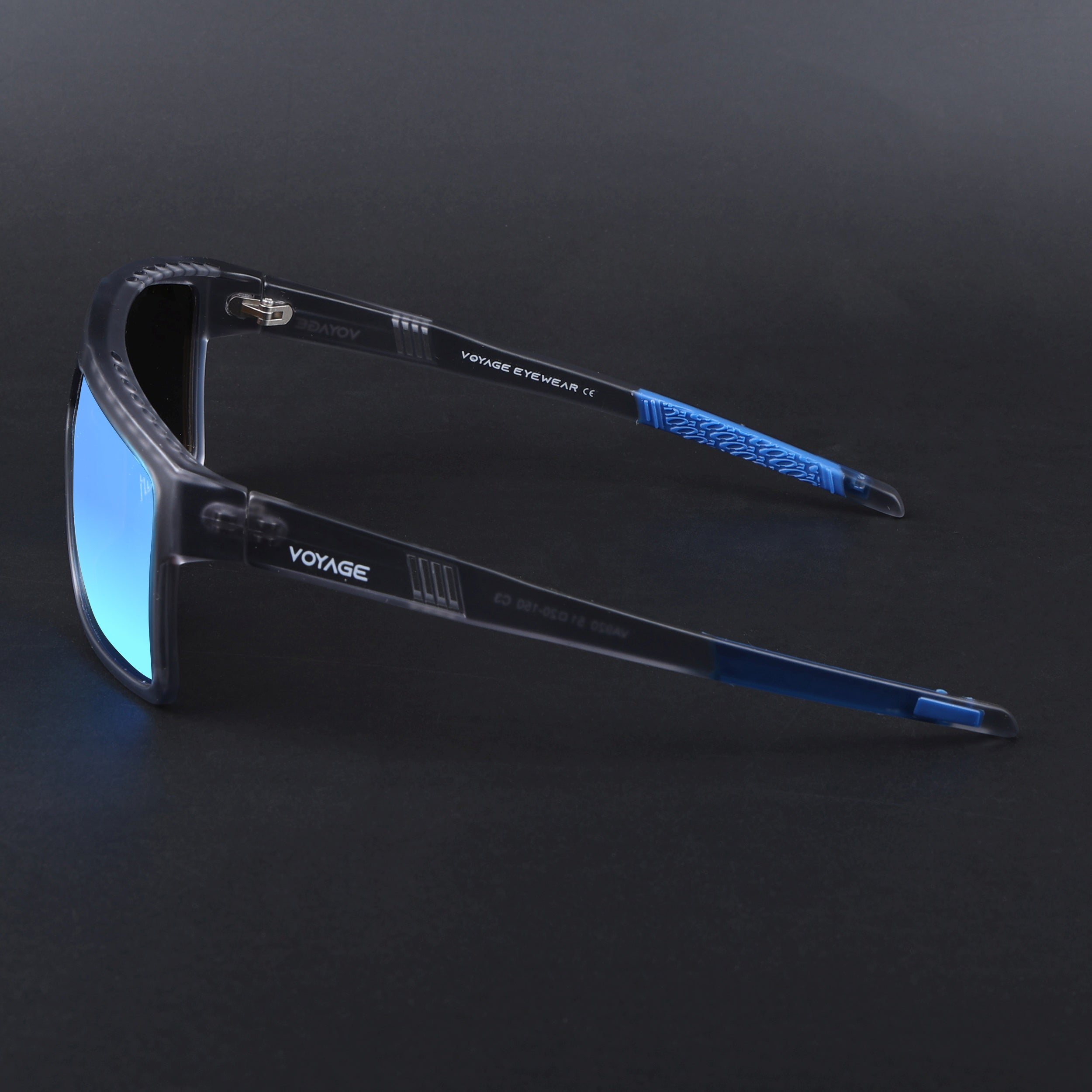 Wayfarer Polarized Sunglasses | Blue Lens | Matt Grey Frame - PMG6806