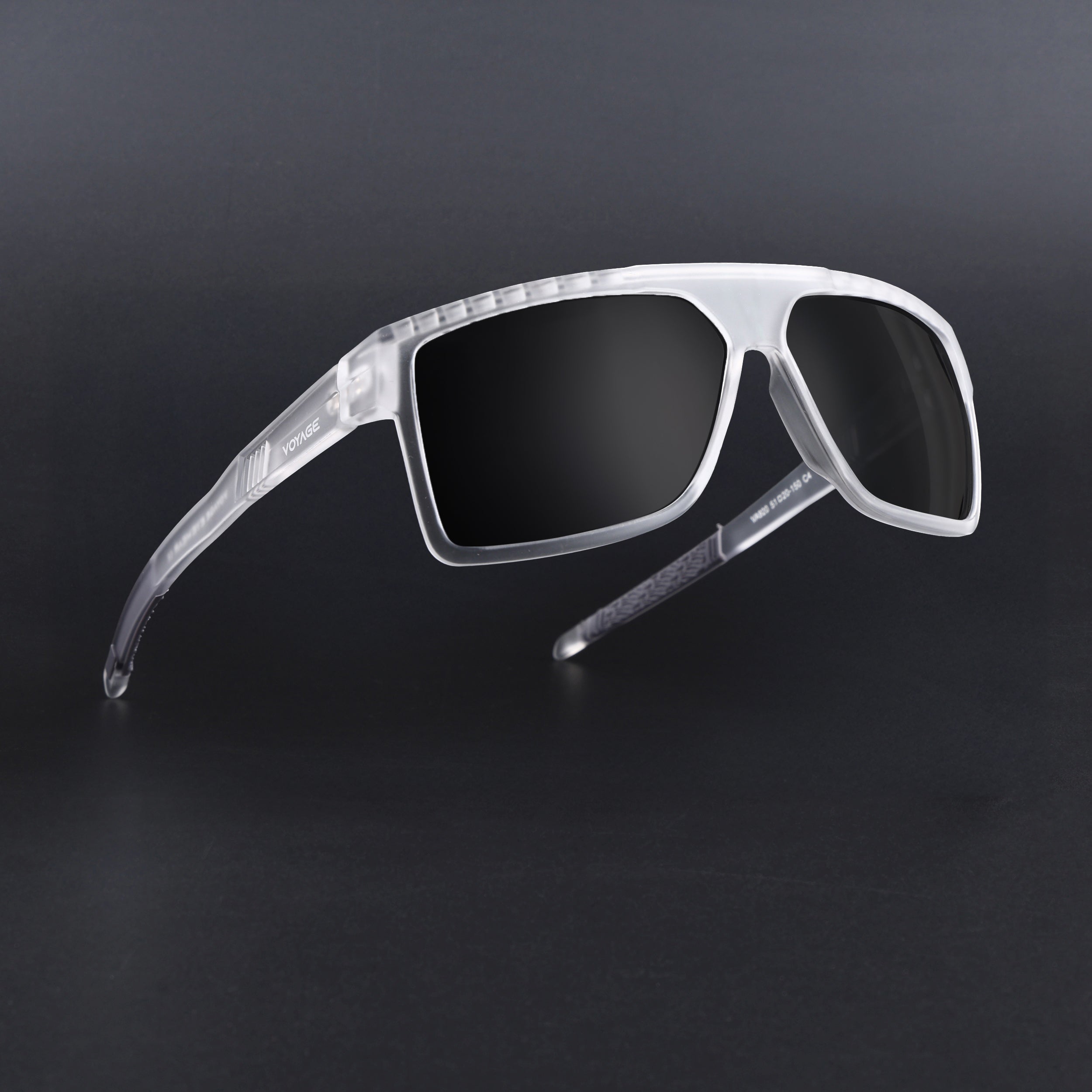 Wayfarer Polarized Sunglasses | Black Lens | Transparent Frame - PMG6807