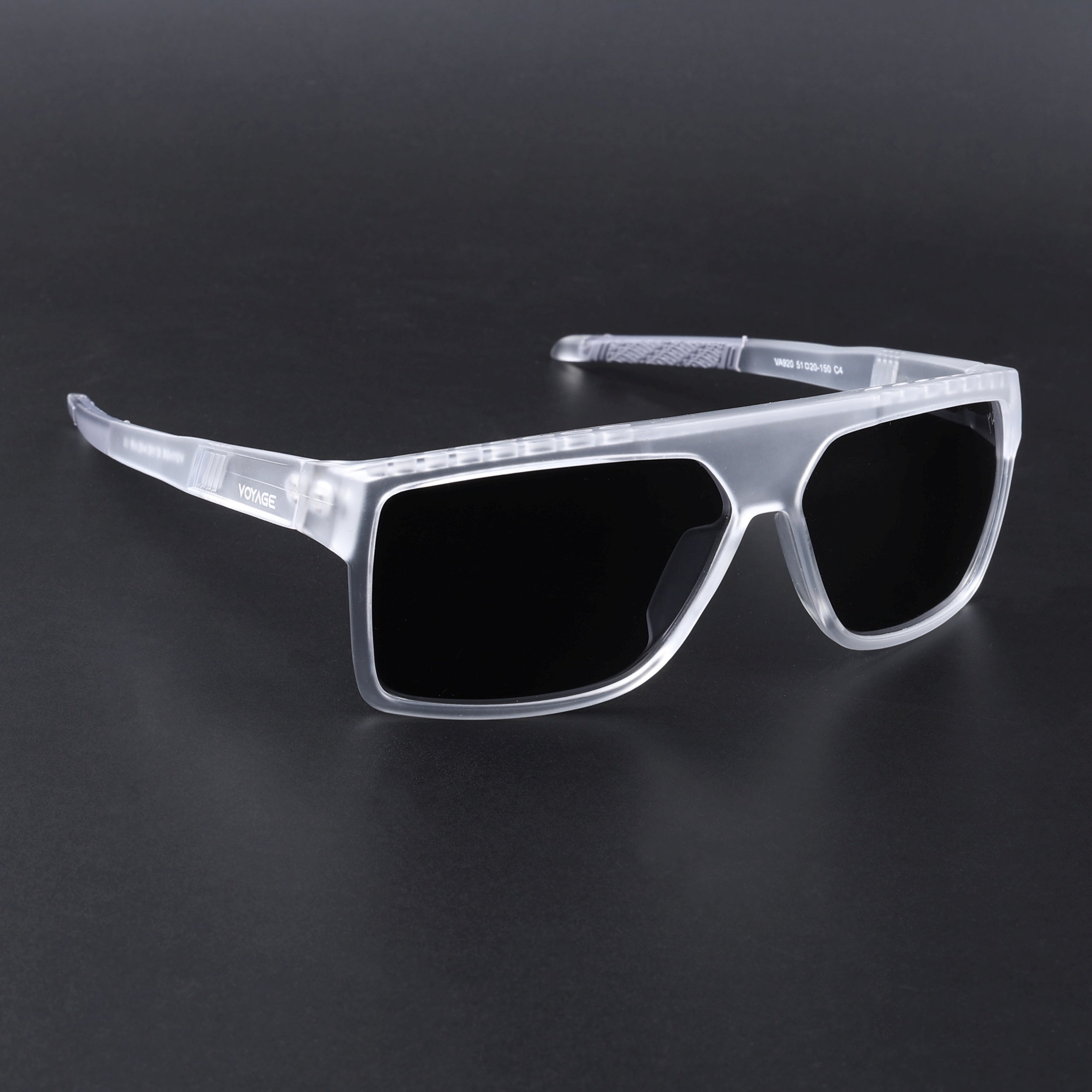 Wayfarer Polarized Sunglasses | Black Lens | Transparent Frame - PMG6807