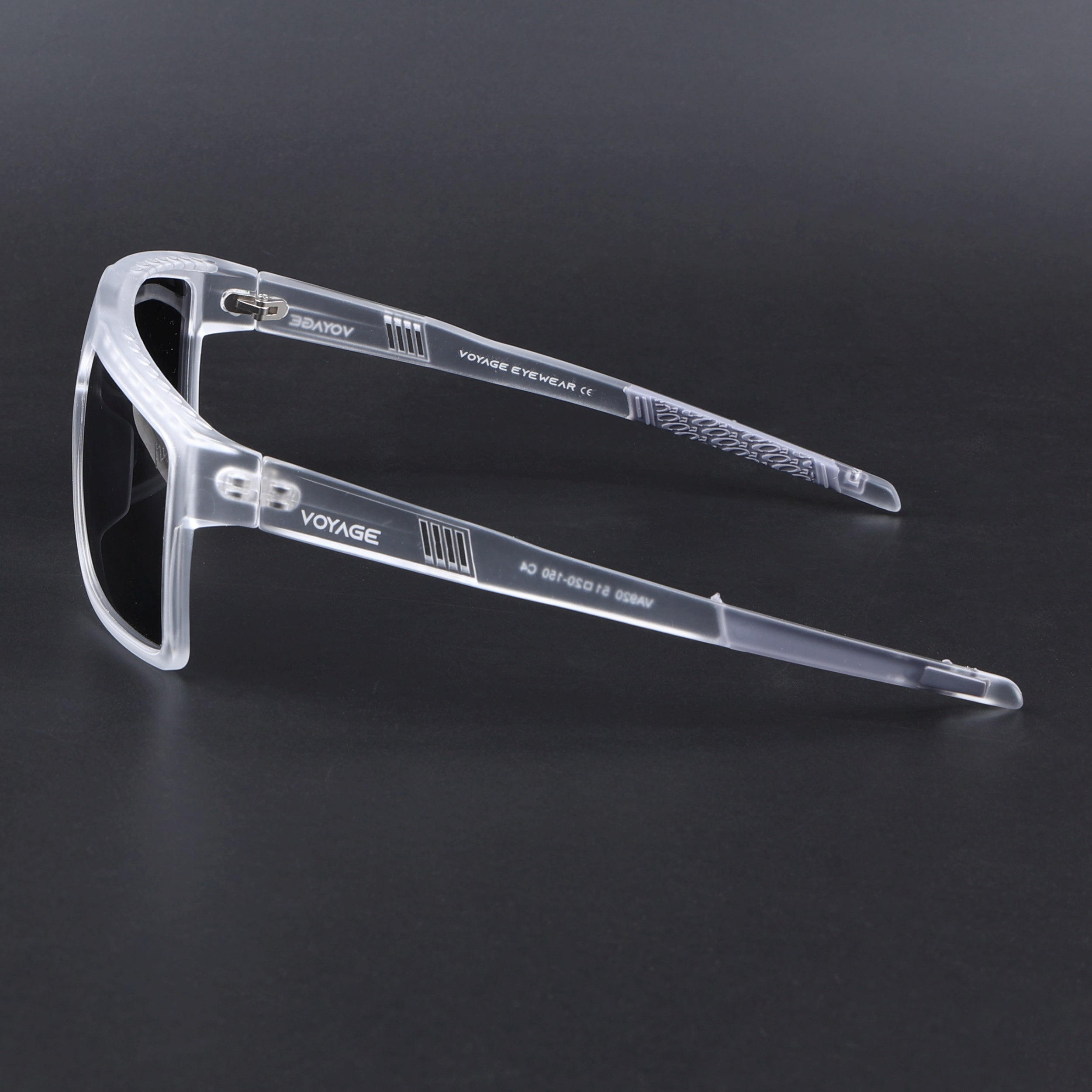 Wayfarer Polarized Sunglasses | Black Lens | Transparent Frame - PMG6807