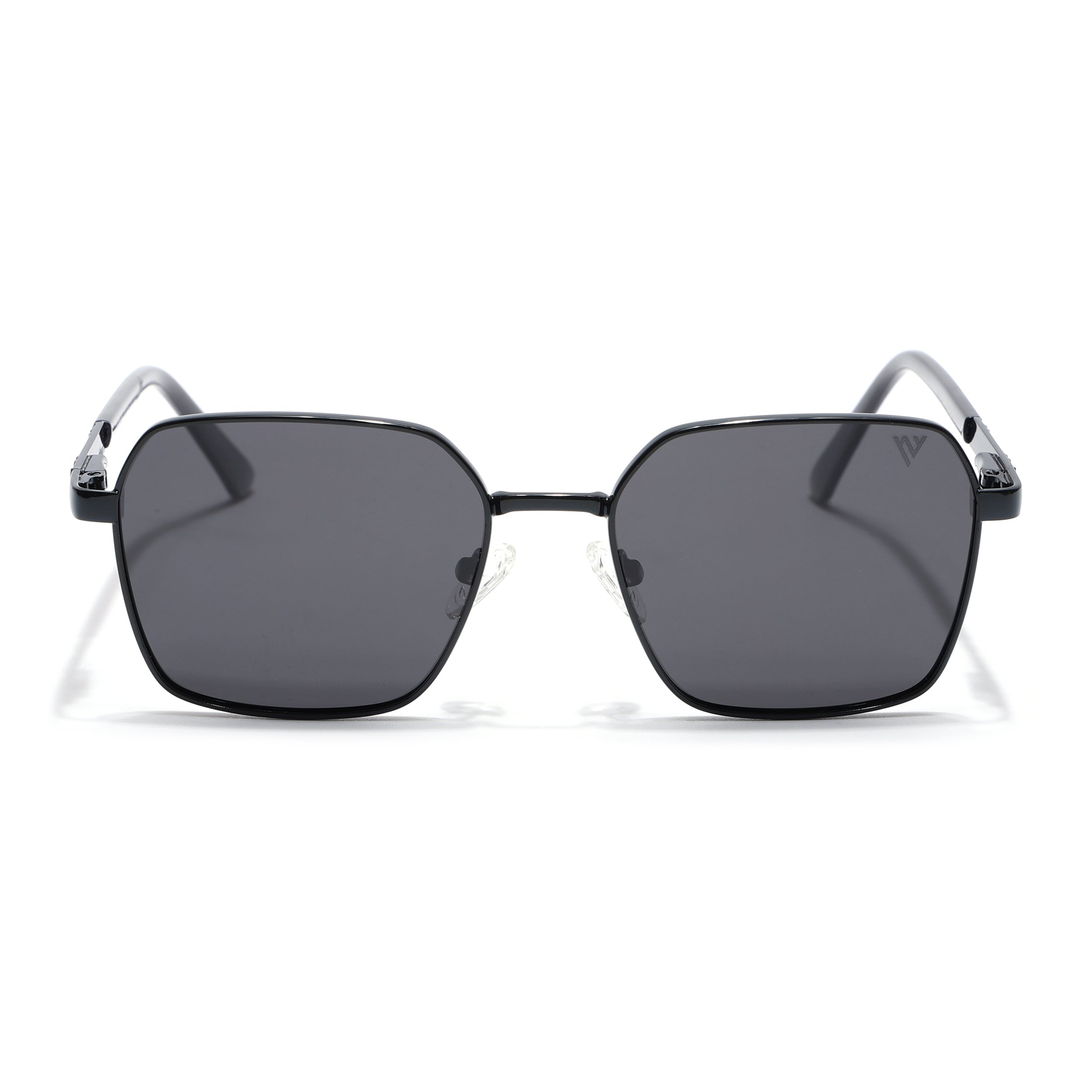 Square Polarized Sunglasses for Men & Women (Black Lens | Black Frame - VOYLB01-C1)