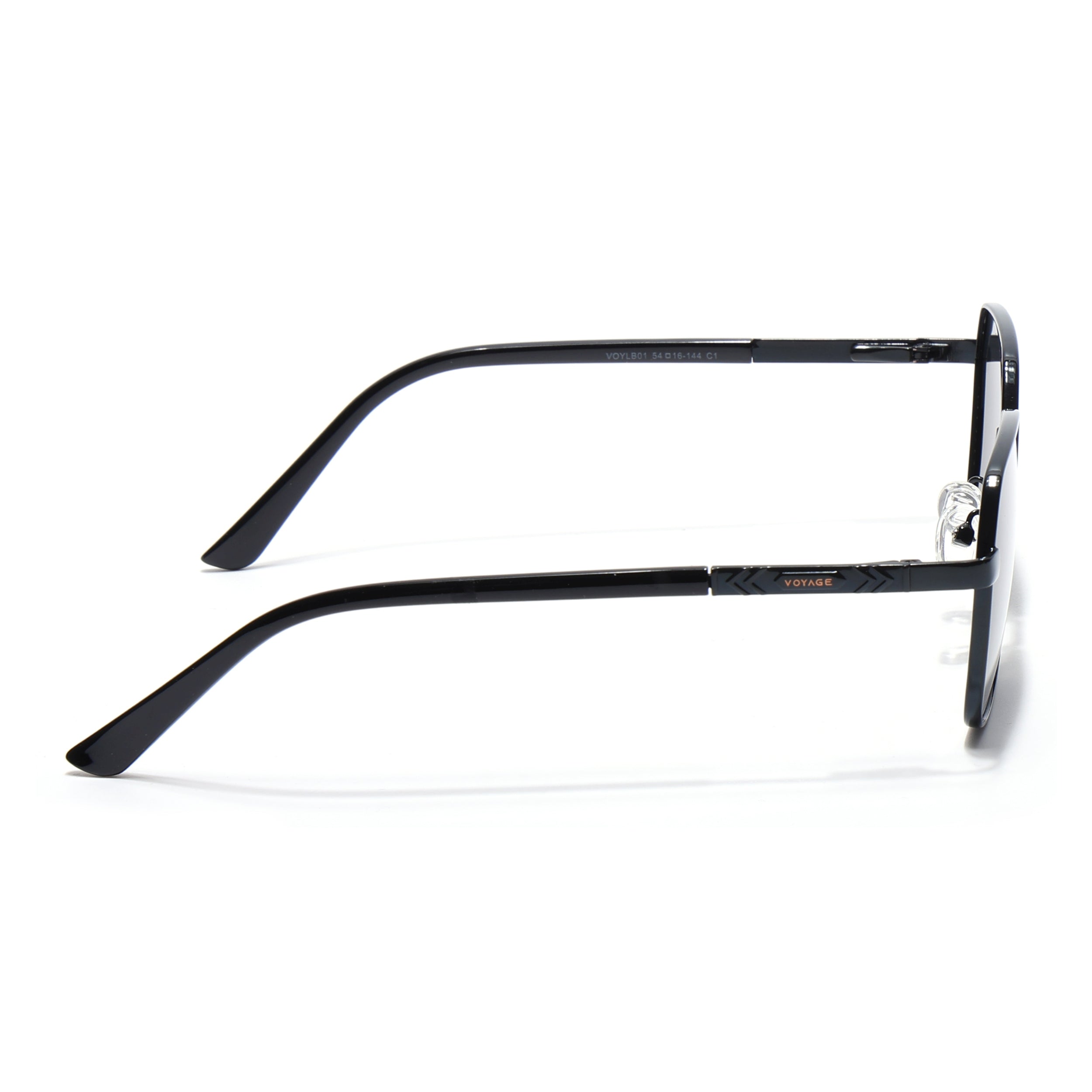 Square Polarized Sunglasses for Men & Women (Black Lens | Black Frame - VOYLB01-C1)