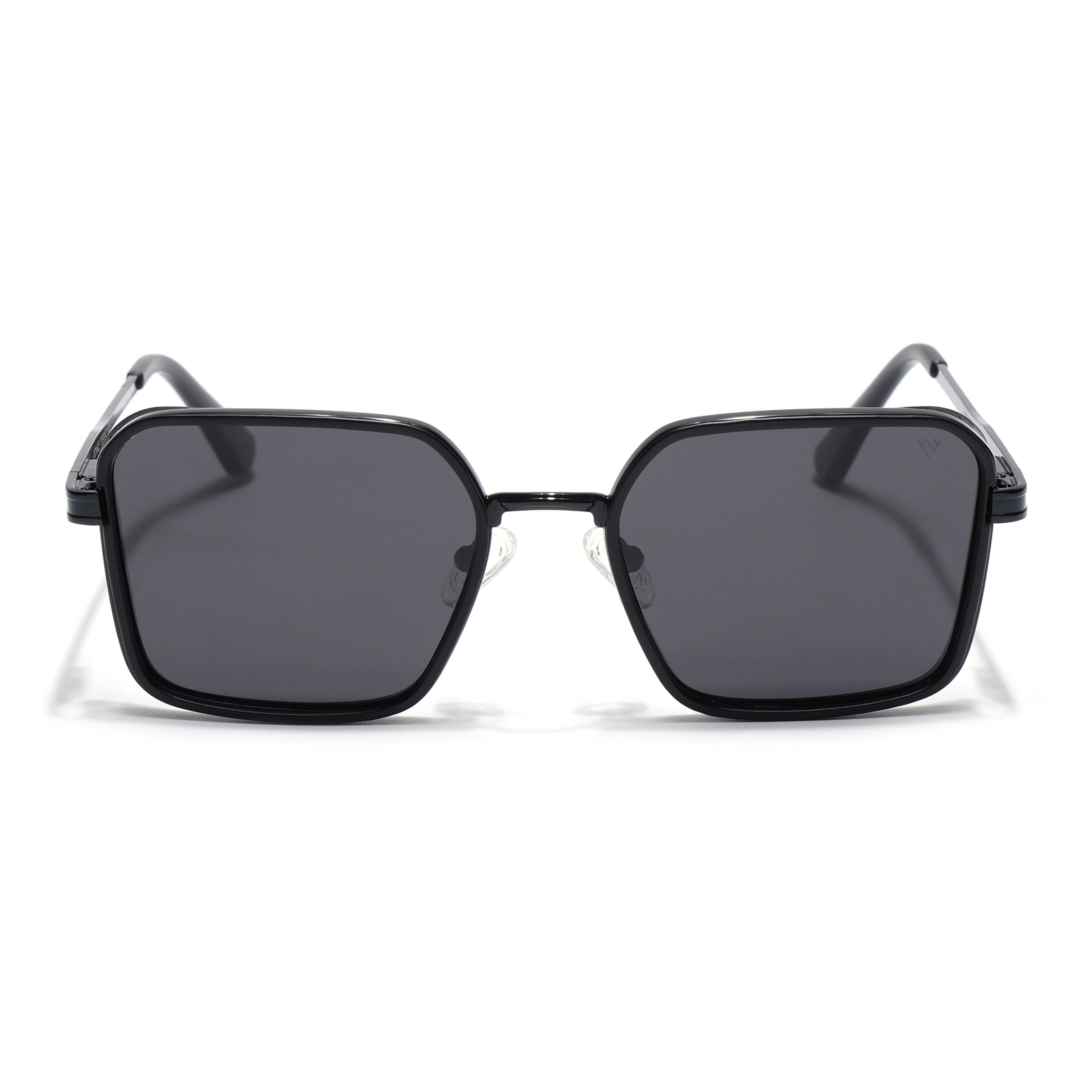 Square Polarized Sunglasses for Men & Women (Black Lens | Black Frame - VOYLB02-C1)