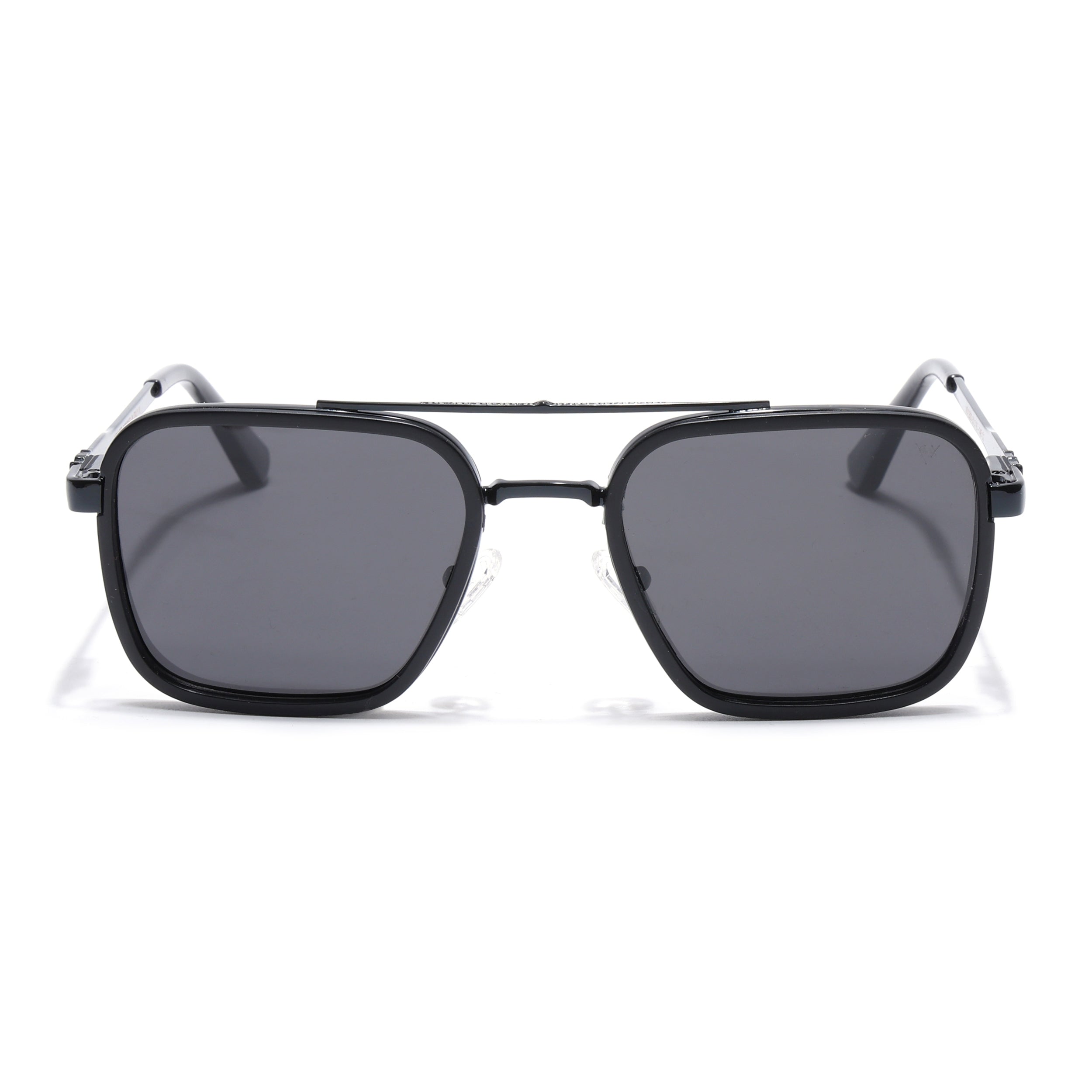 Square Polarized Sunglasses for Men & Women (Black Lens | Black Frame - VOYLB03-C1)